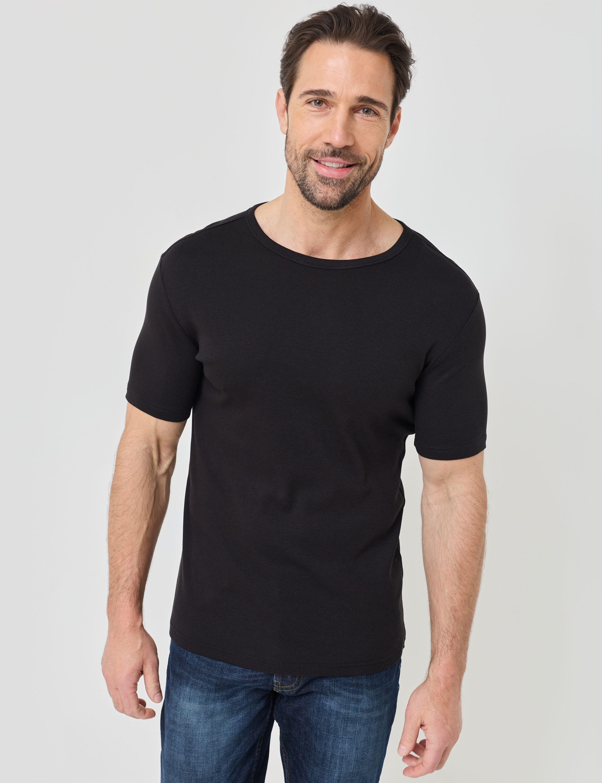 Basic Ripp-Shirt, Rundhals