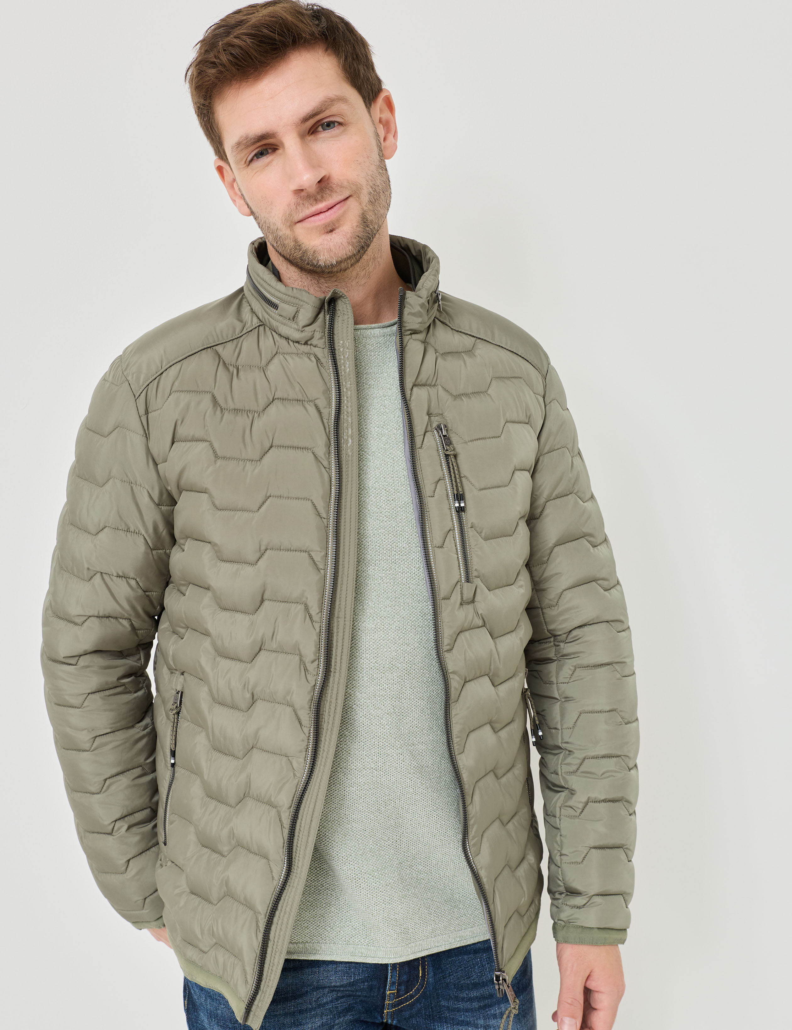 Stepp-Blouson mit Stehkragen