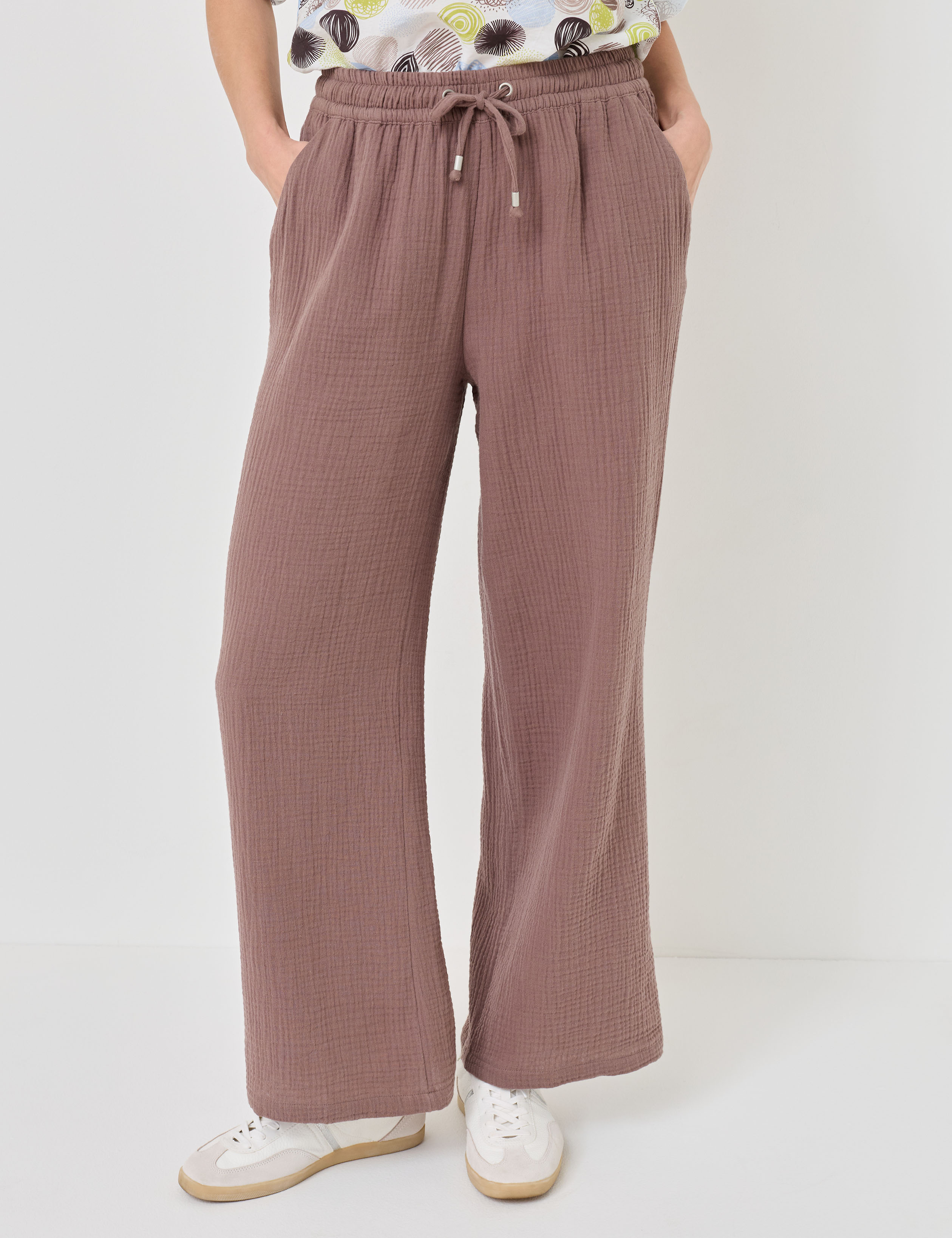 Wide Leg Sommerhose aus Musselin