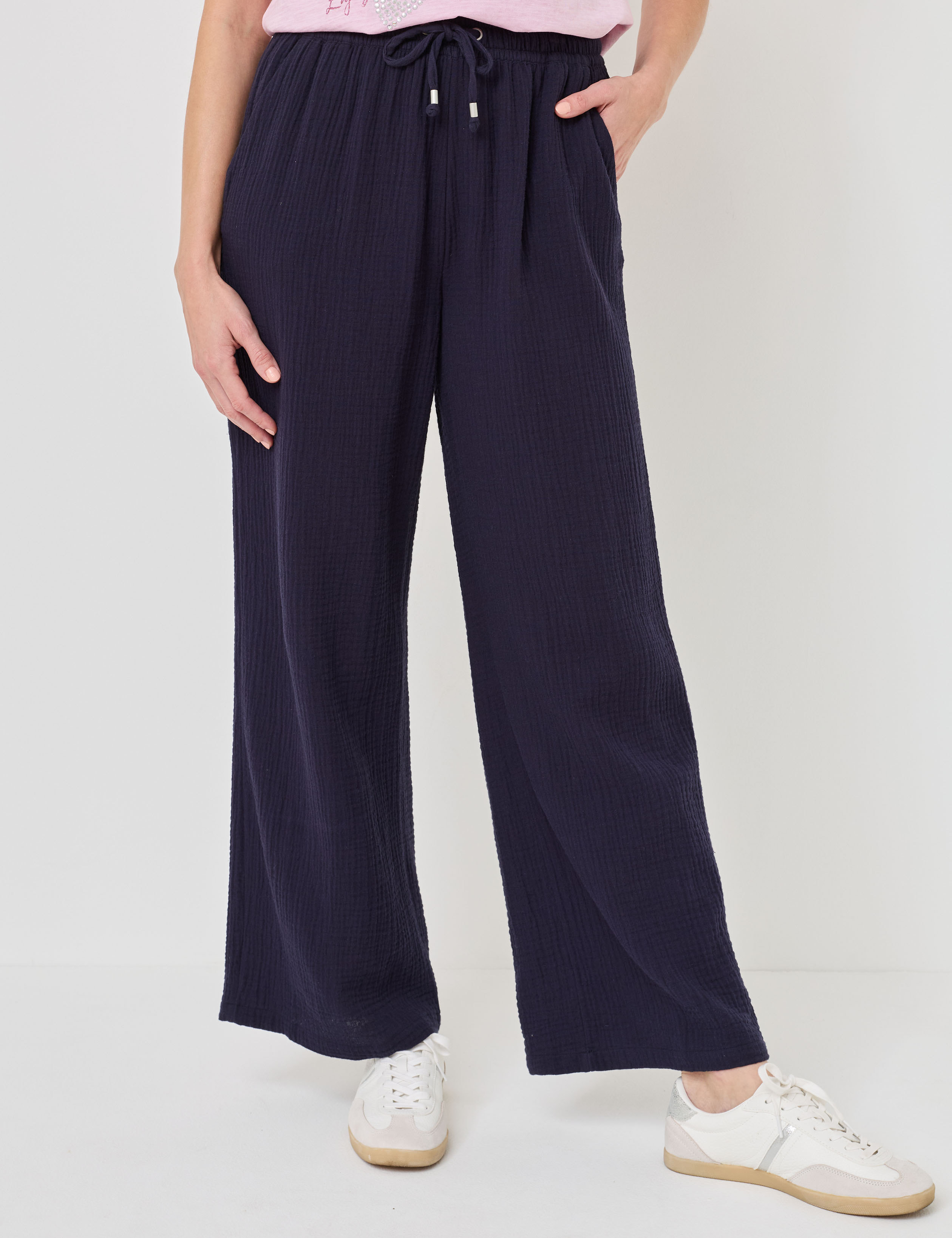 Wide Leg Sommerhose aus Musselin