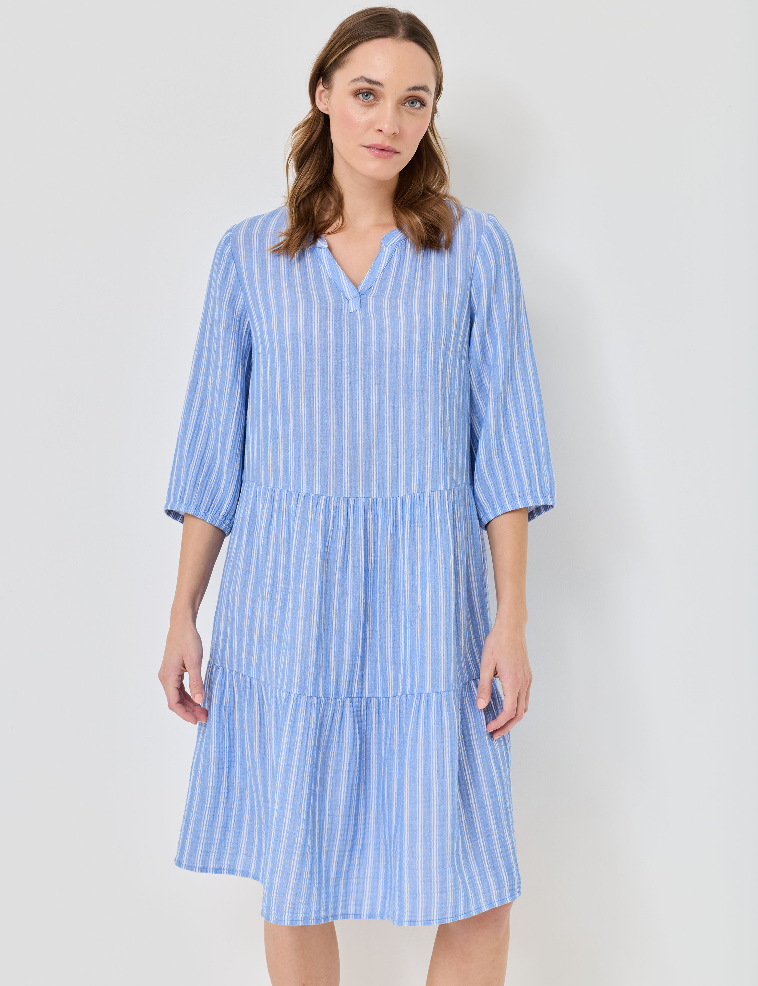 Volant-Kleid aus Baumwoll-Musselin