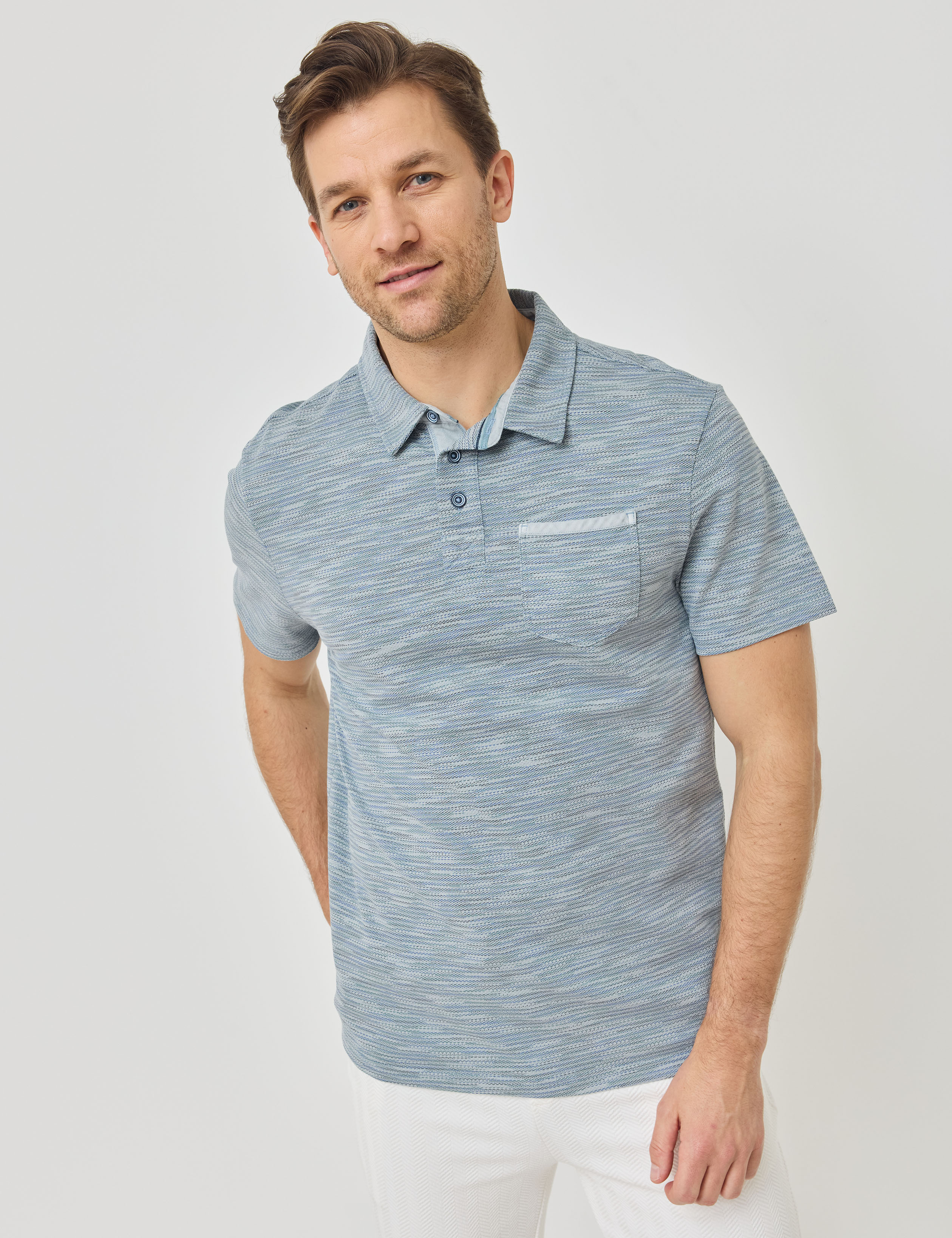 Modisches Poloshirt aus Effektgarn