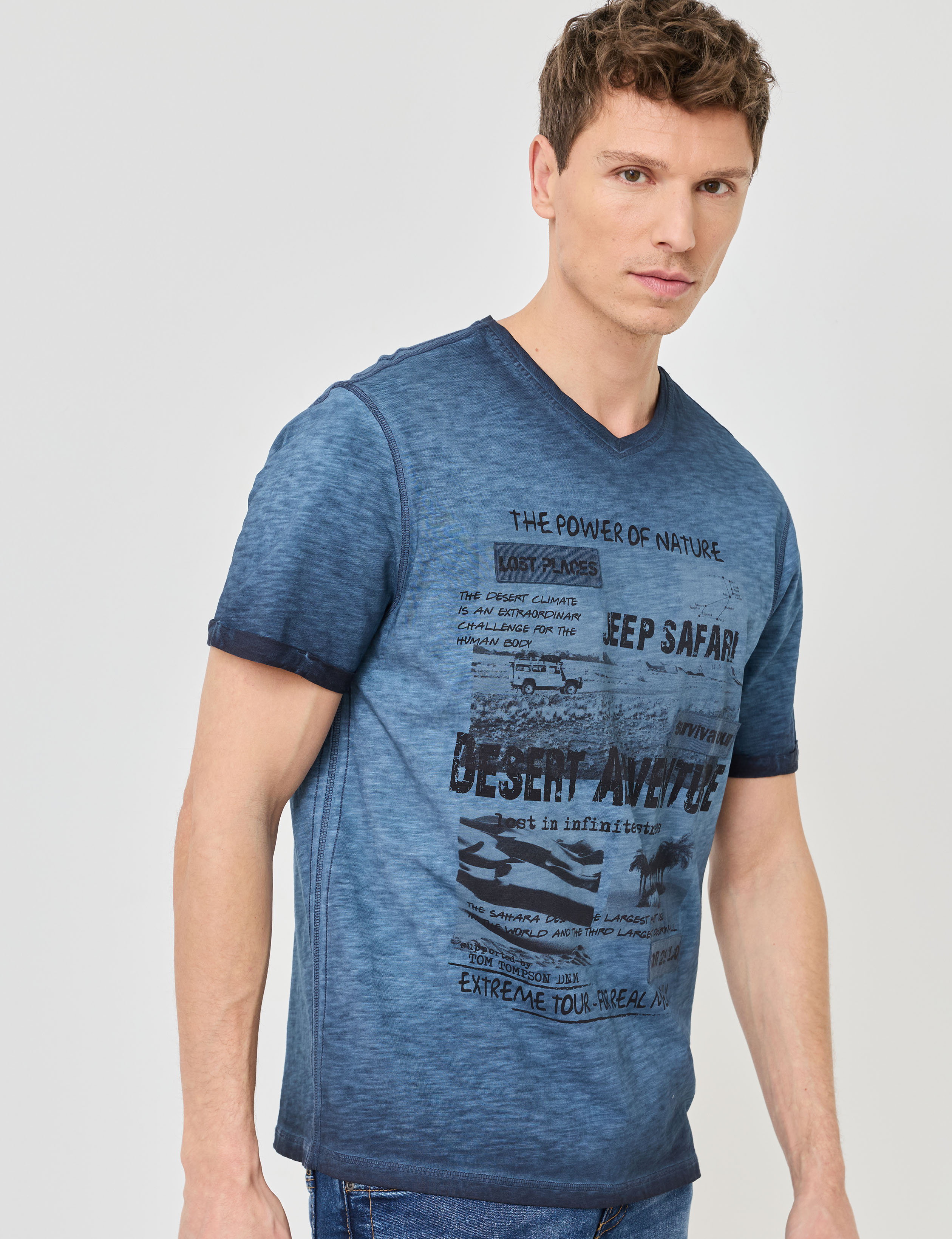 Washed Look T-Shirt m. Print