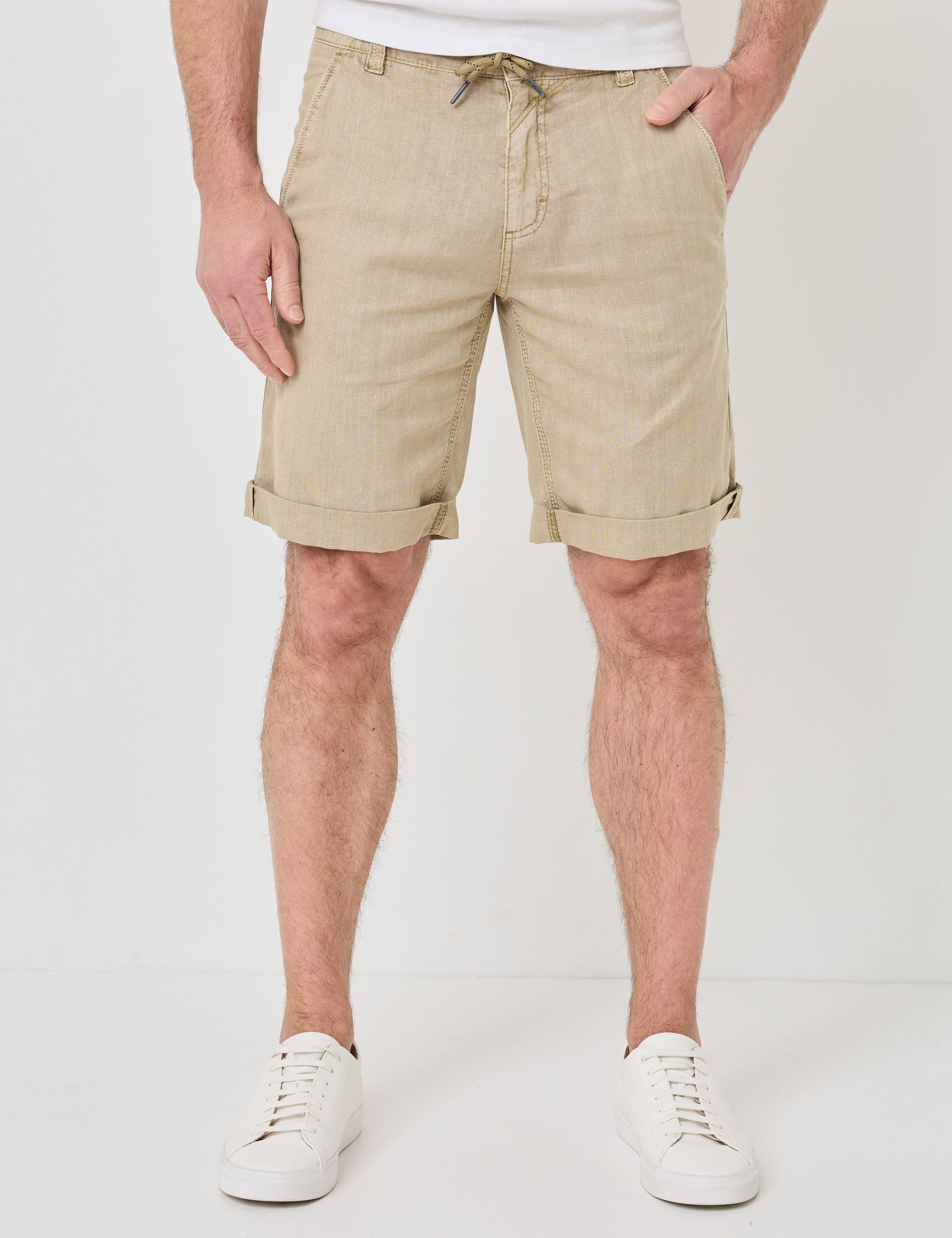 Chino-Shorts aus Leinen-Mix