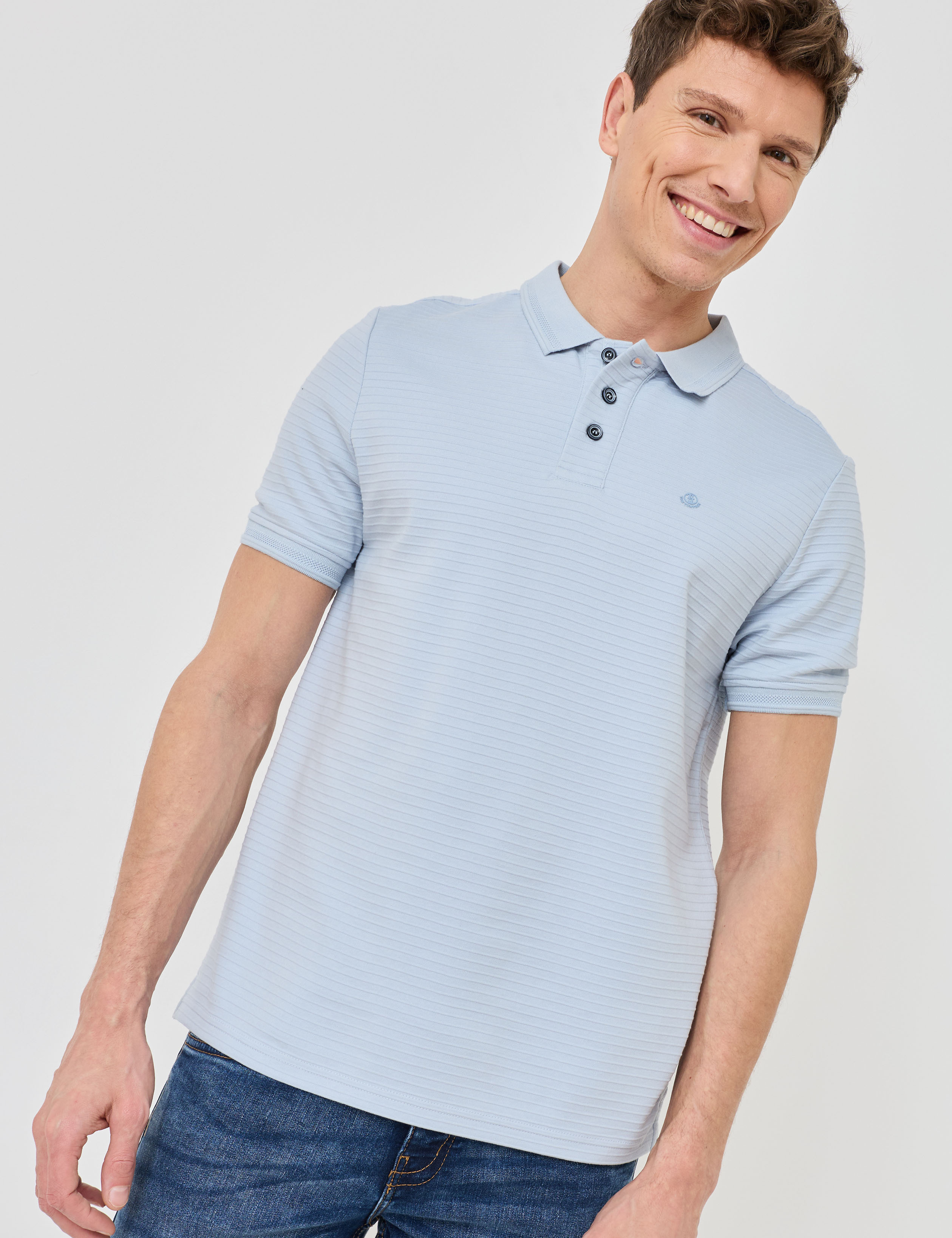 Poloshirt mit Streifen-Struktur