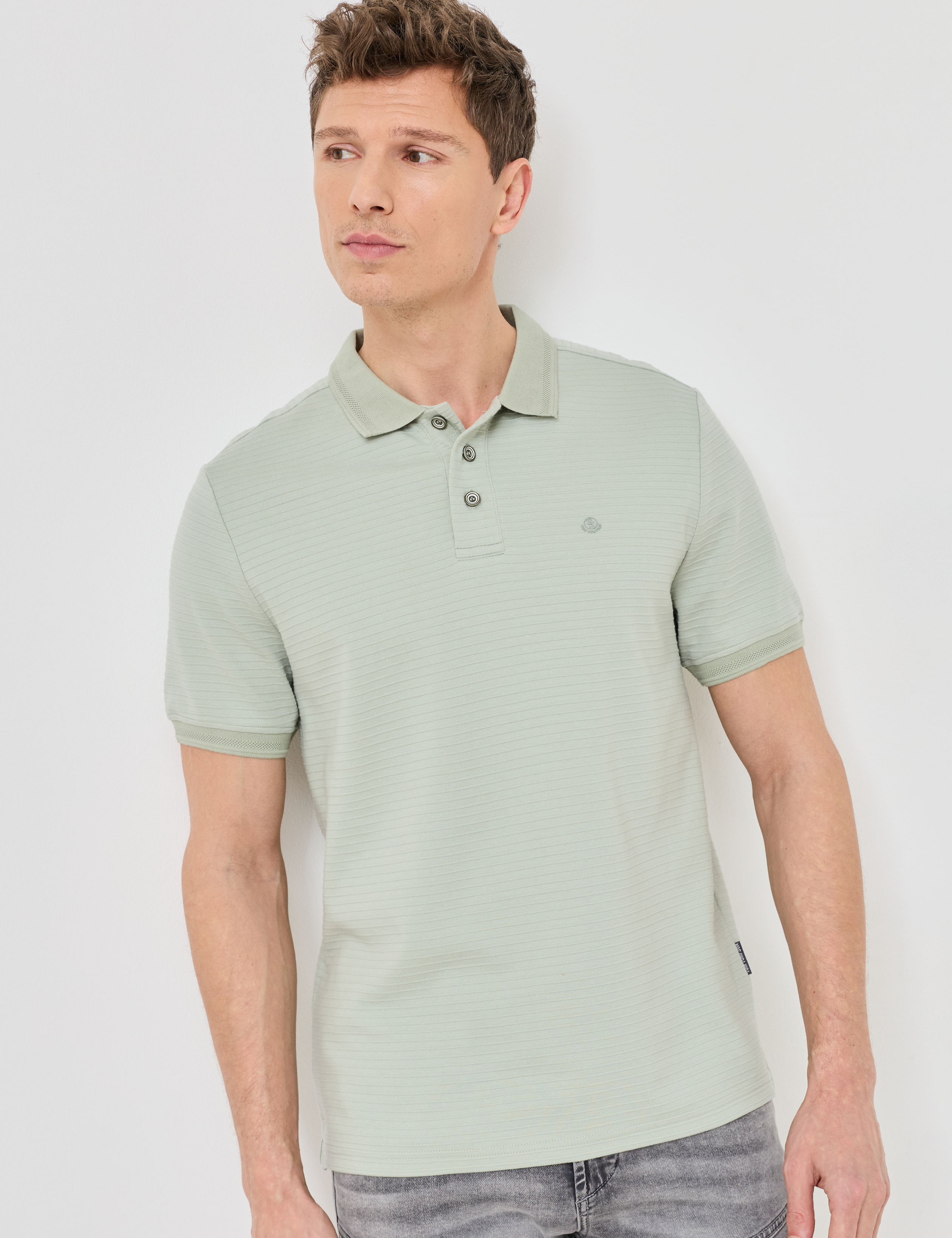 Poloshirt mit Streifen-Struktur