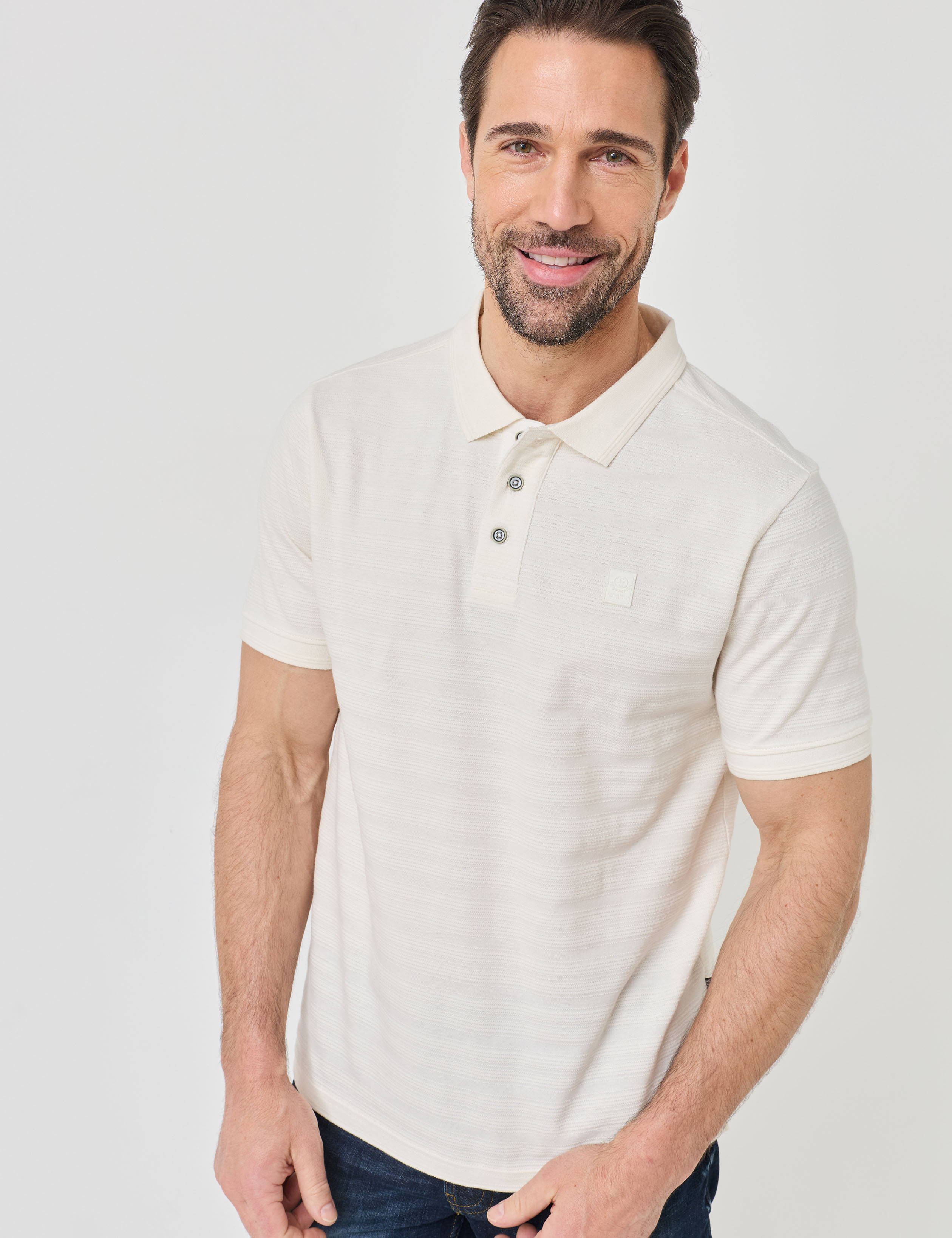 Bequemes Poloshirt m. Streifen