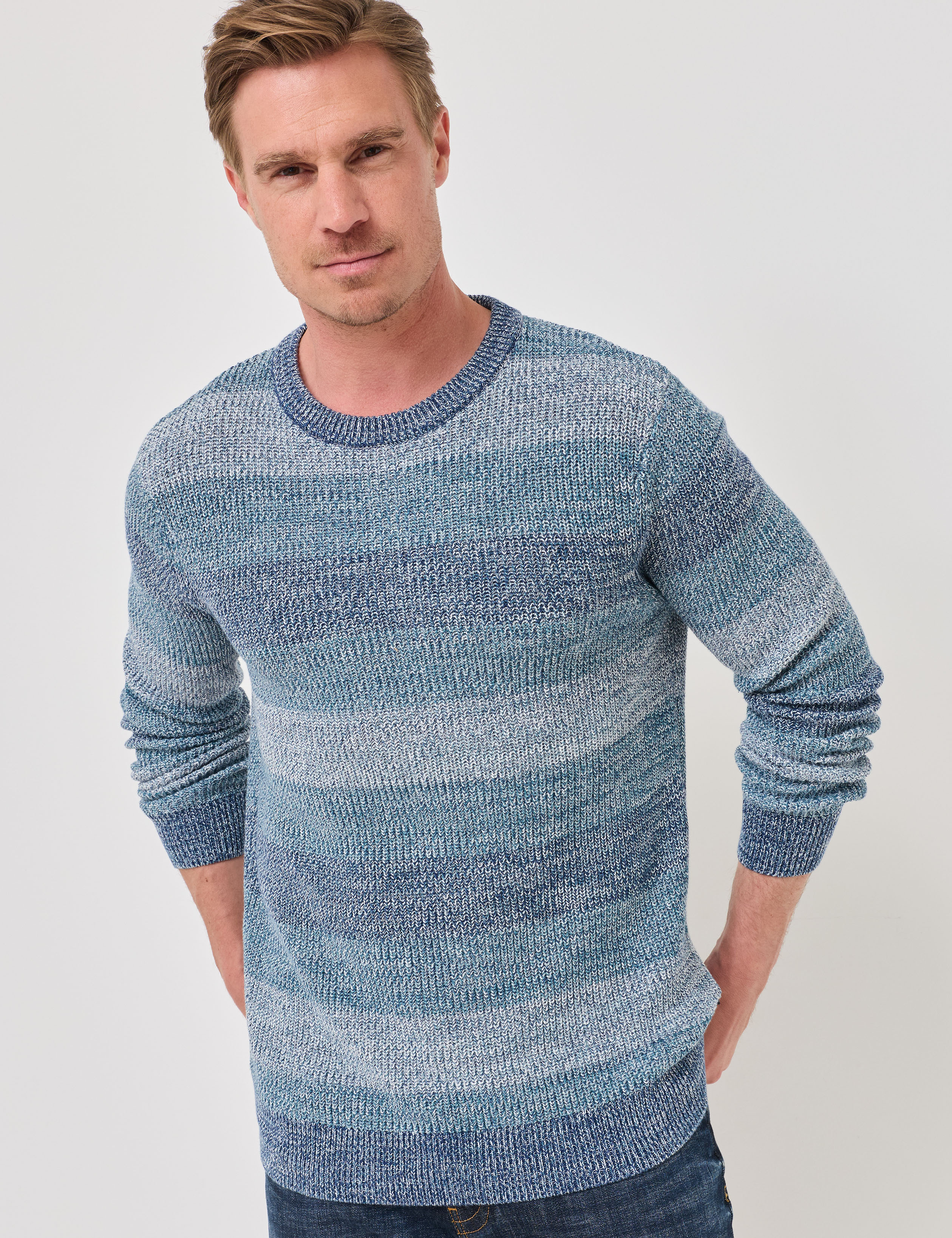 Baumwoll-Pullover mit Rippmuster