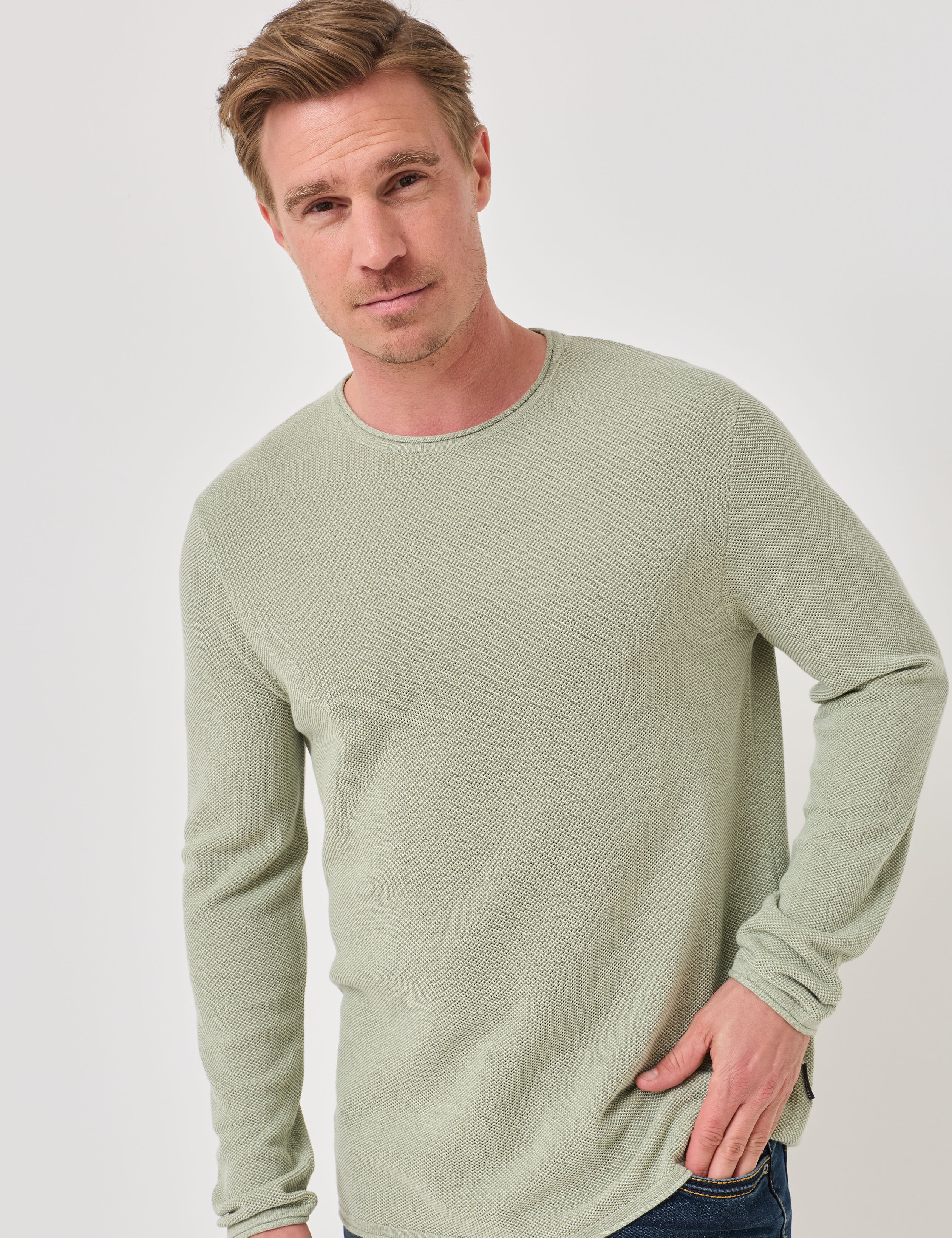 Basic-Pullover mit Struktur-Muster