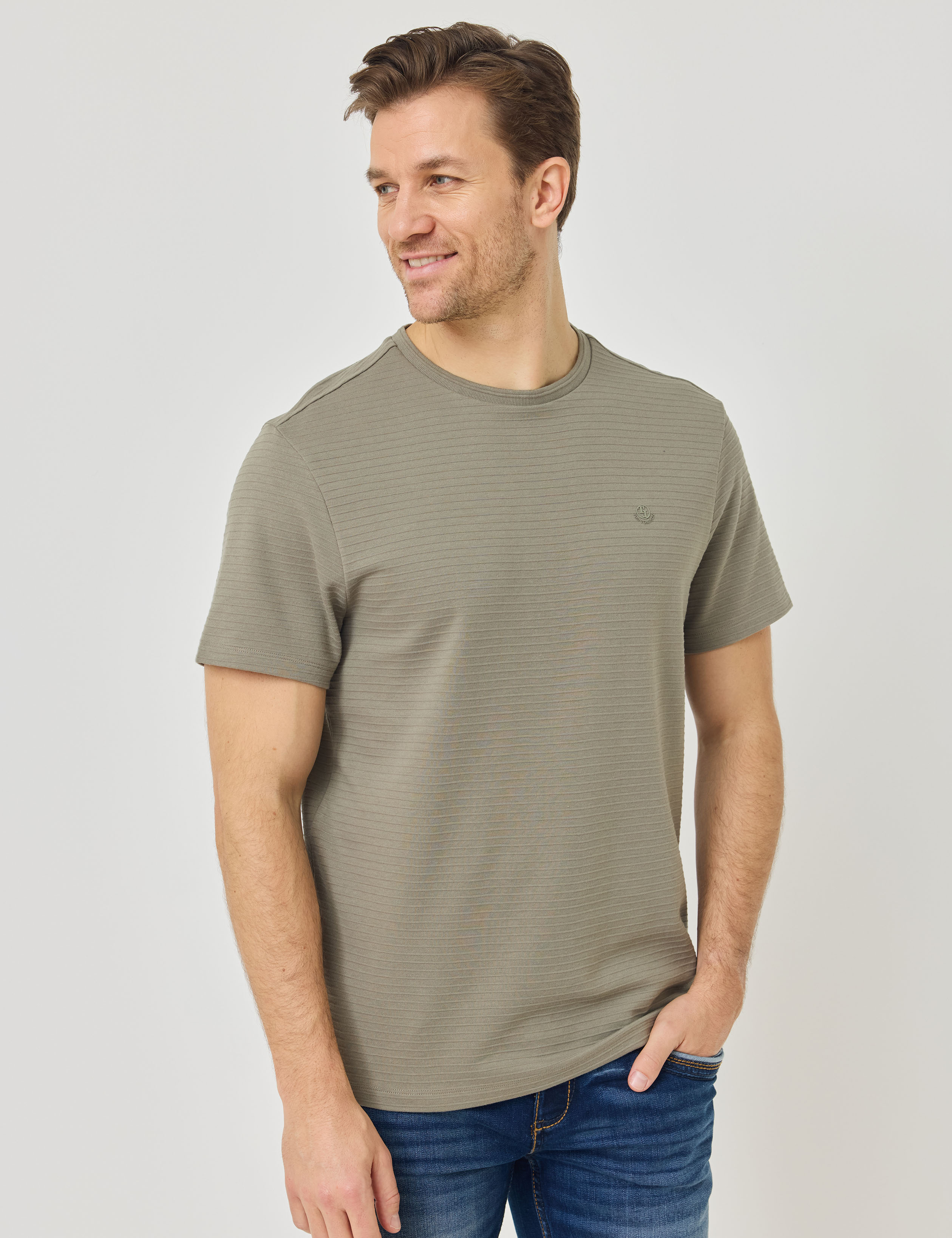 T-Shirt mit Streifenstruktur
