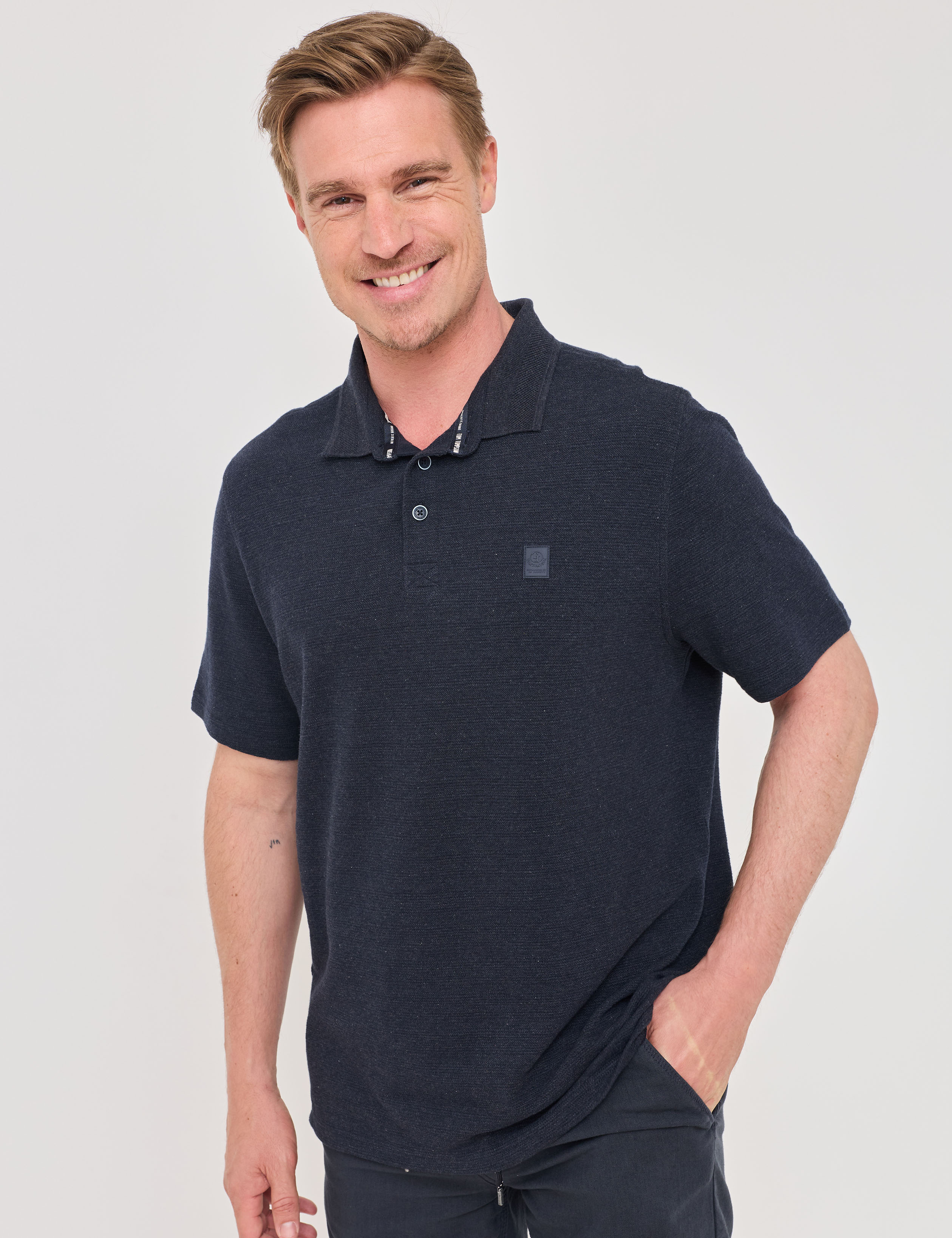 Poloshirt m. dezenter Struktur