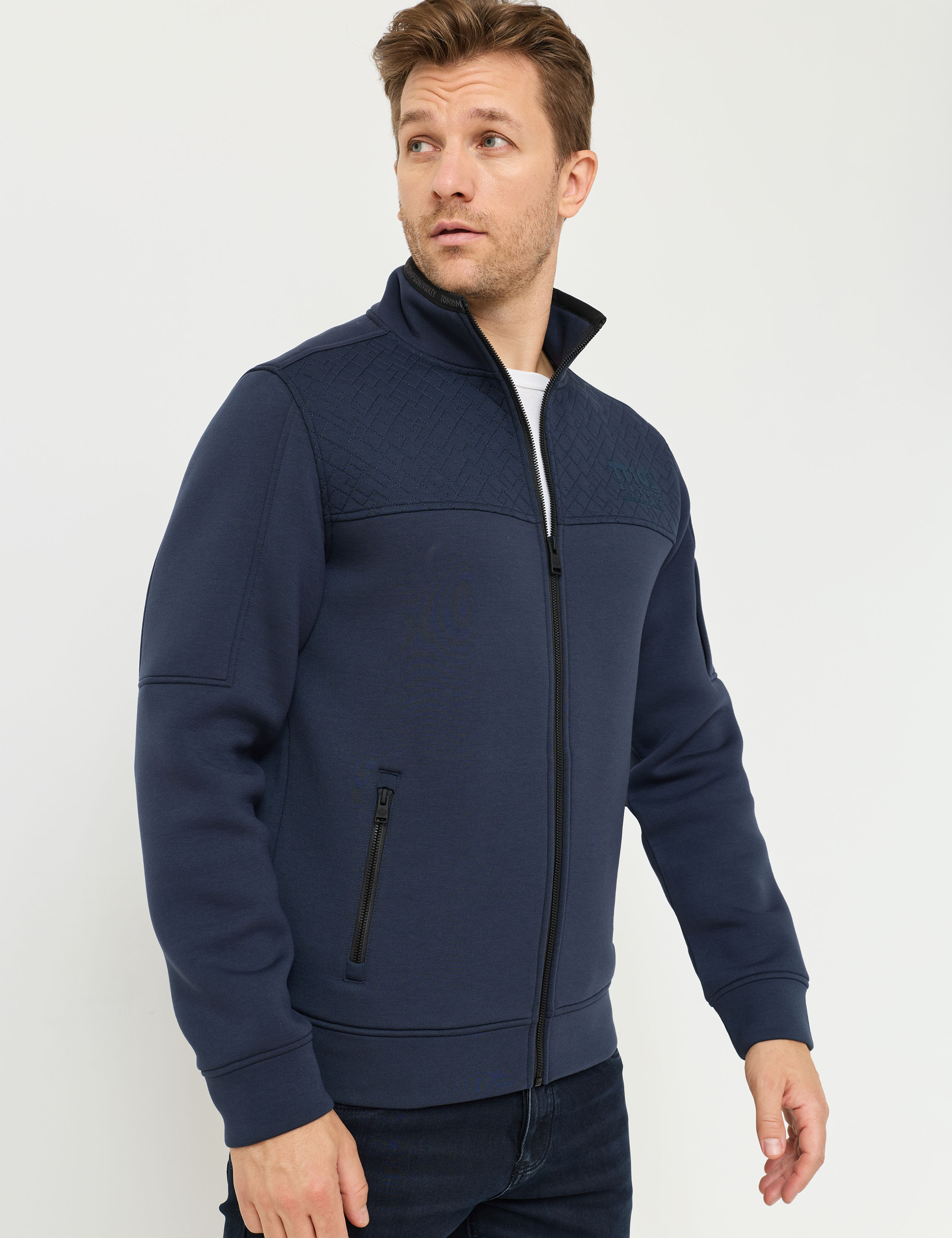 Sweat-Cardigan aus Scuba-Material