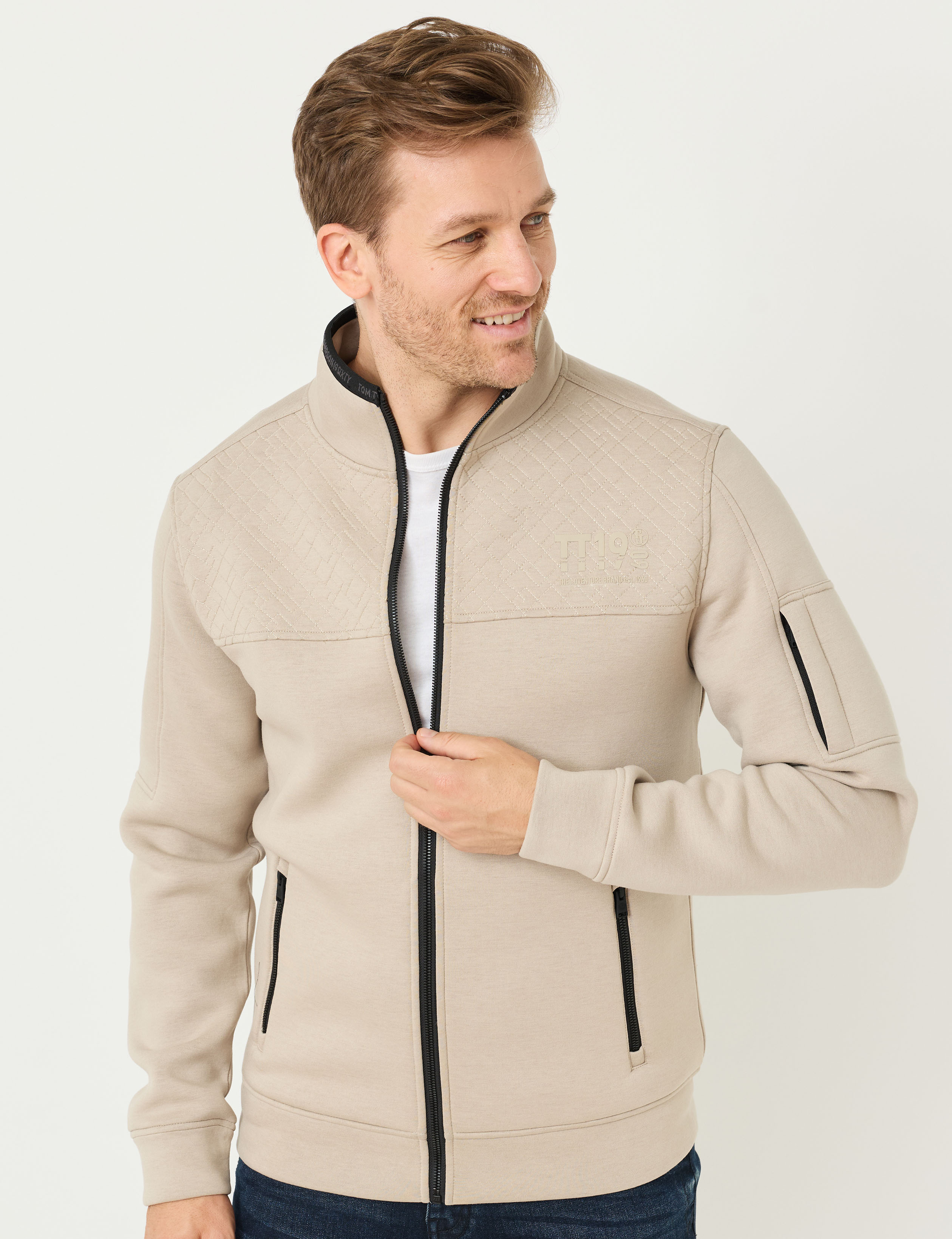 Sweat-Cardigan aus Scuba-Material