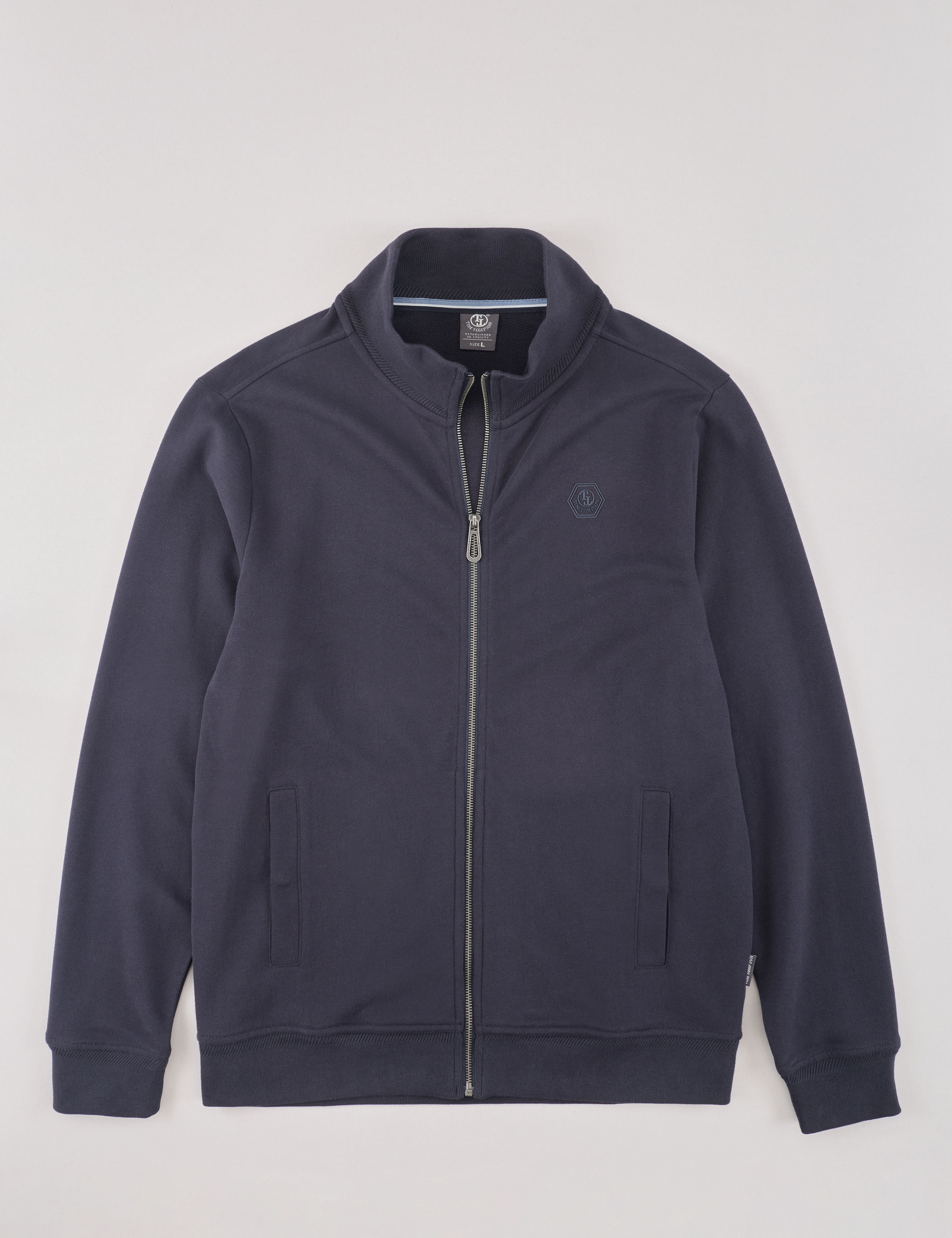 Basic Sweatjacke mit Stehkragen