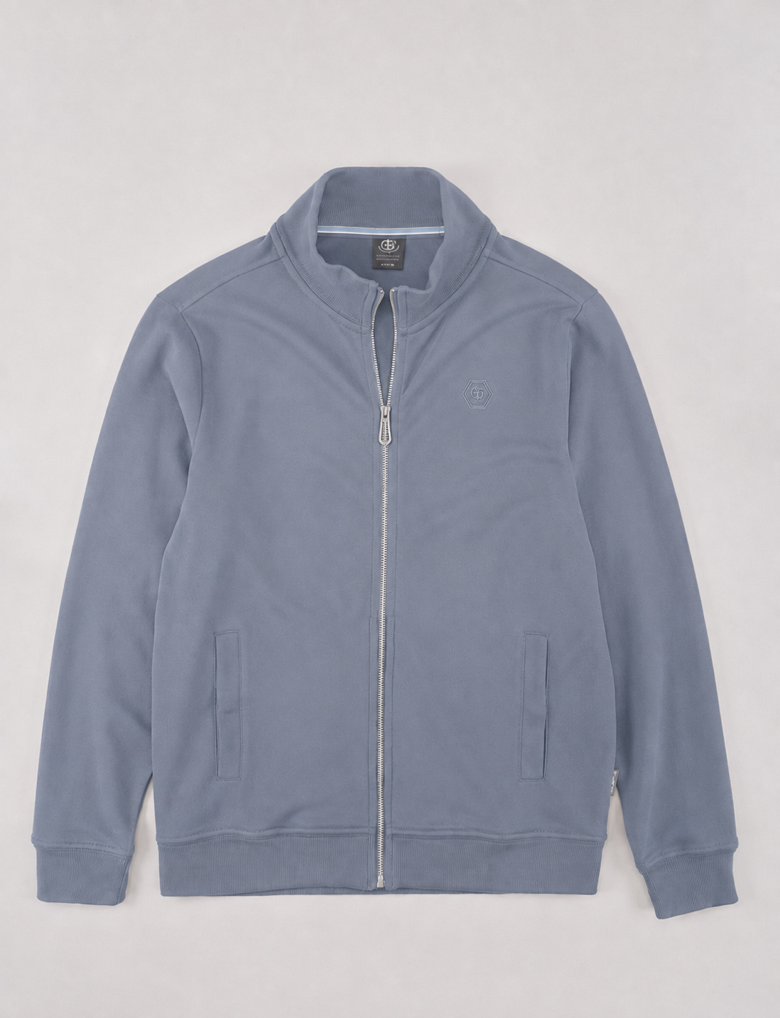 Basic Sweatjacke mit Stehkragen