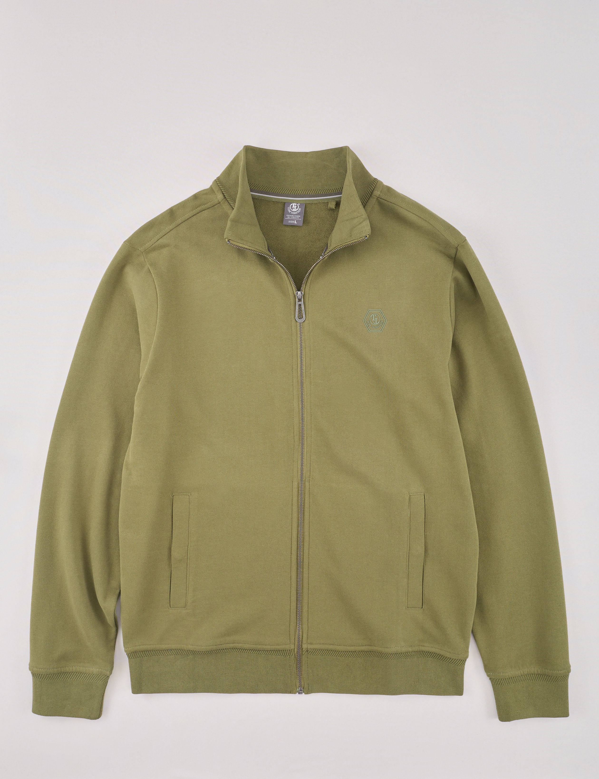 Basic Sweatjacke mit Stehkragen