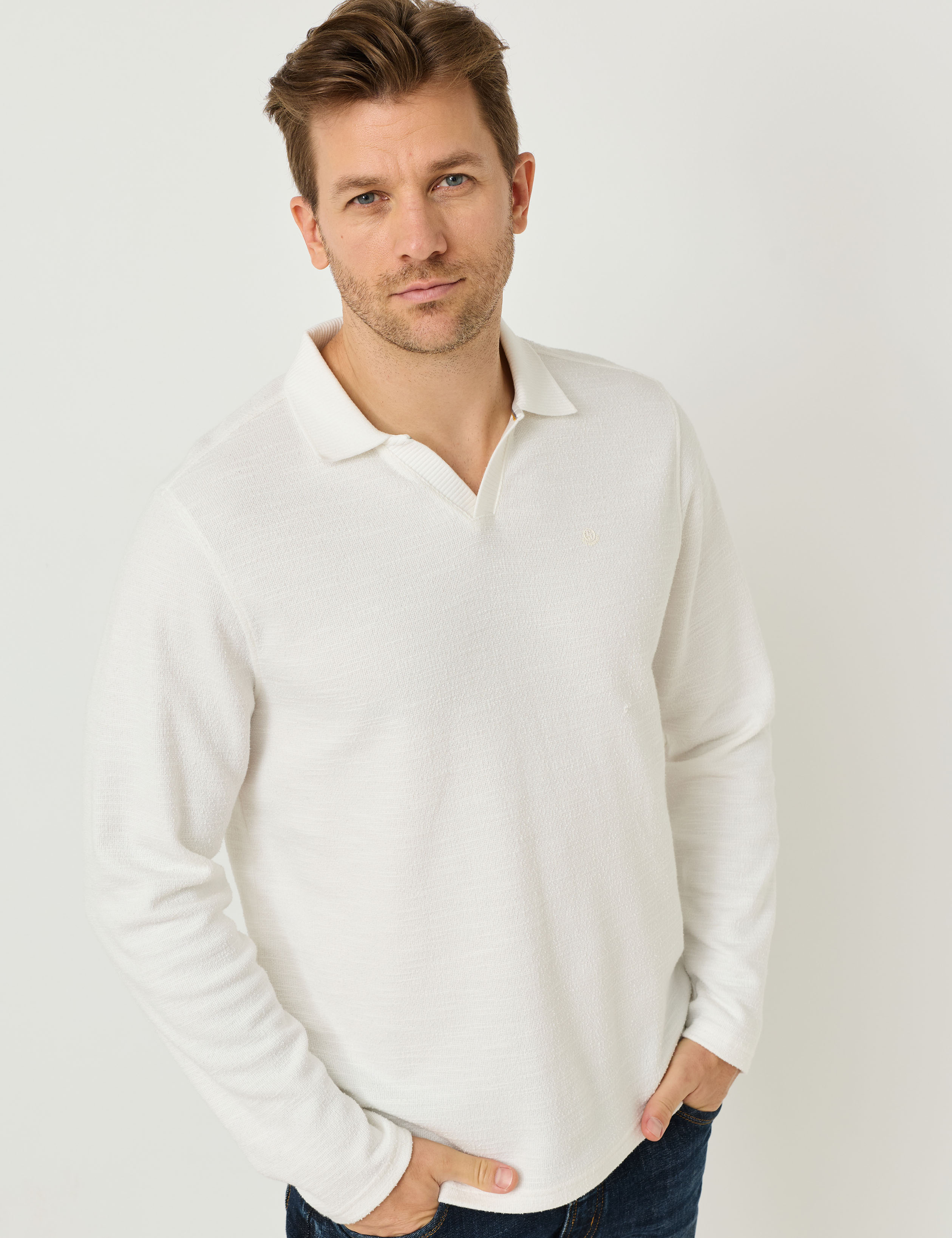 Poloshirt in Bouclé-Optik