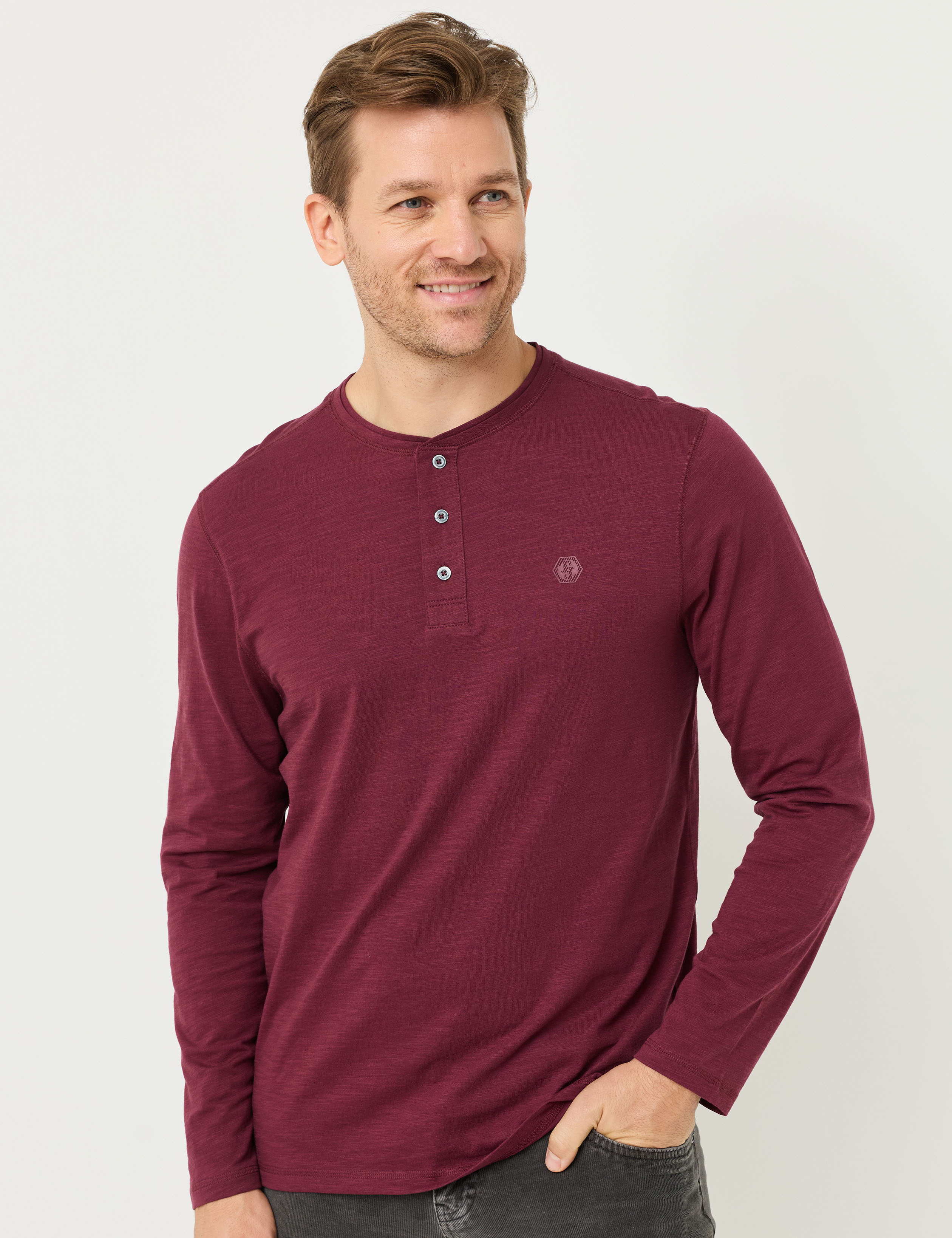 Henley Shirt aus Flammgarn