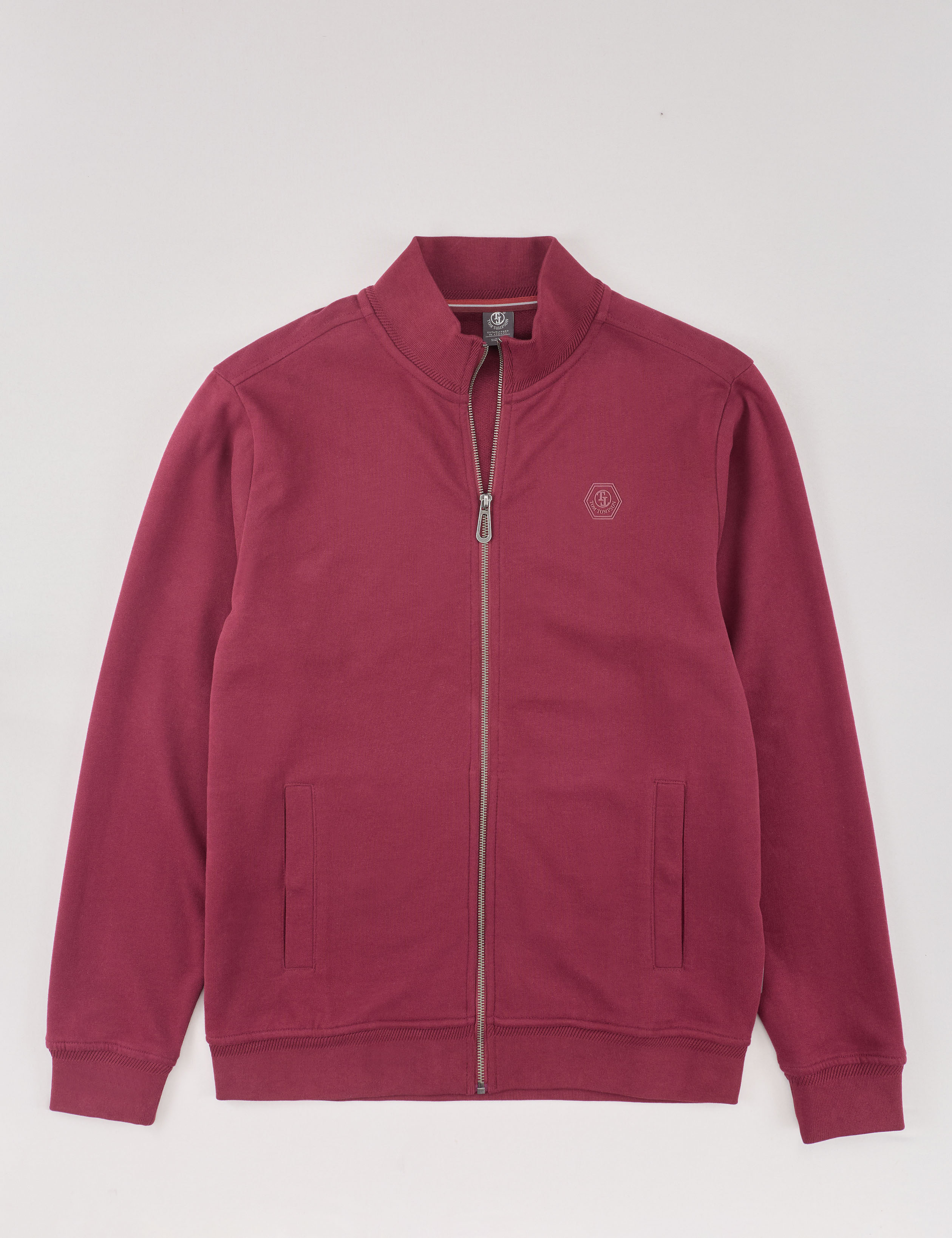 Basic Sweatjacke mit Stehkragen