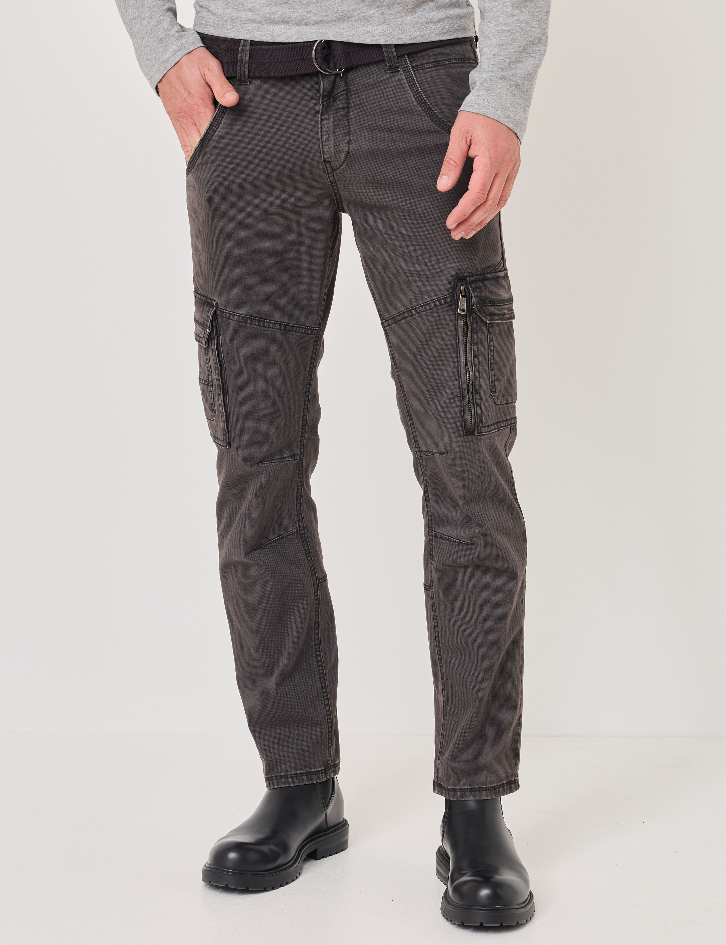 Cargo-Hose mit Gürtel, Mini-Karo