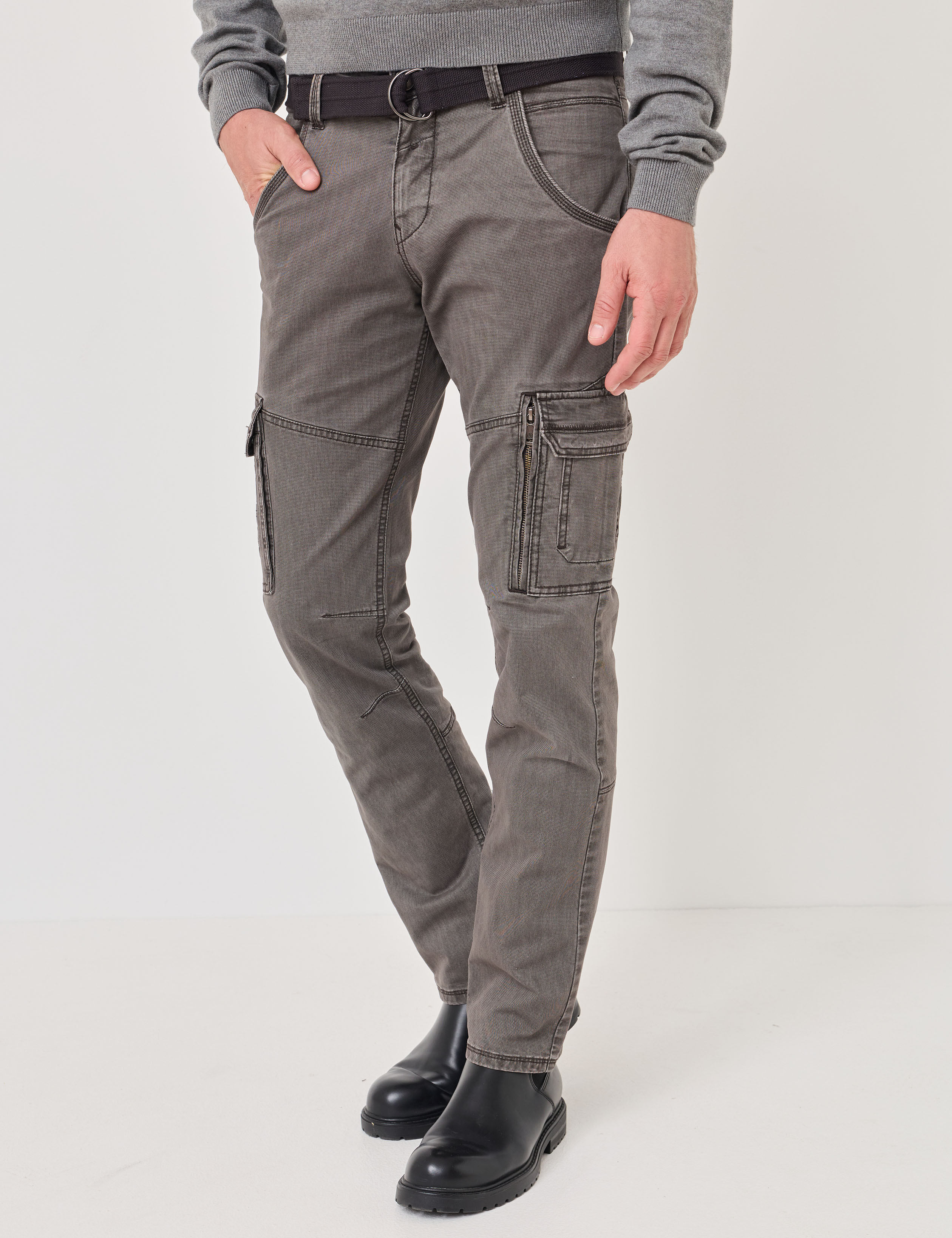 Cargo-Hose mit Gürtel, Mini-Karo