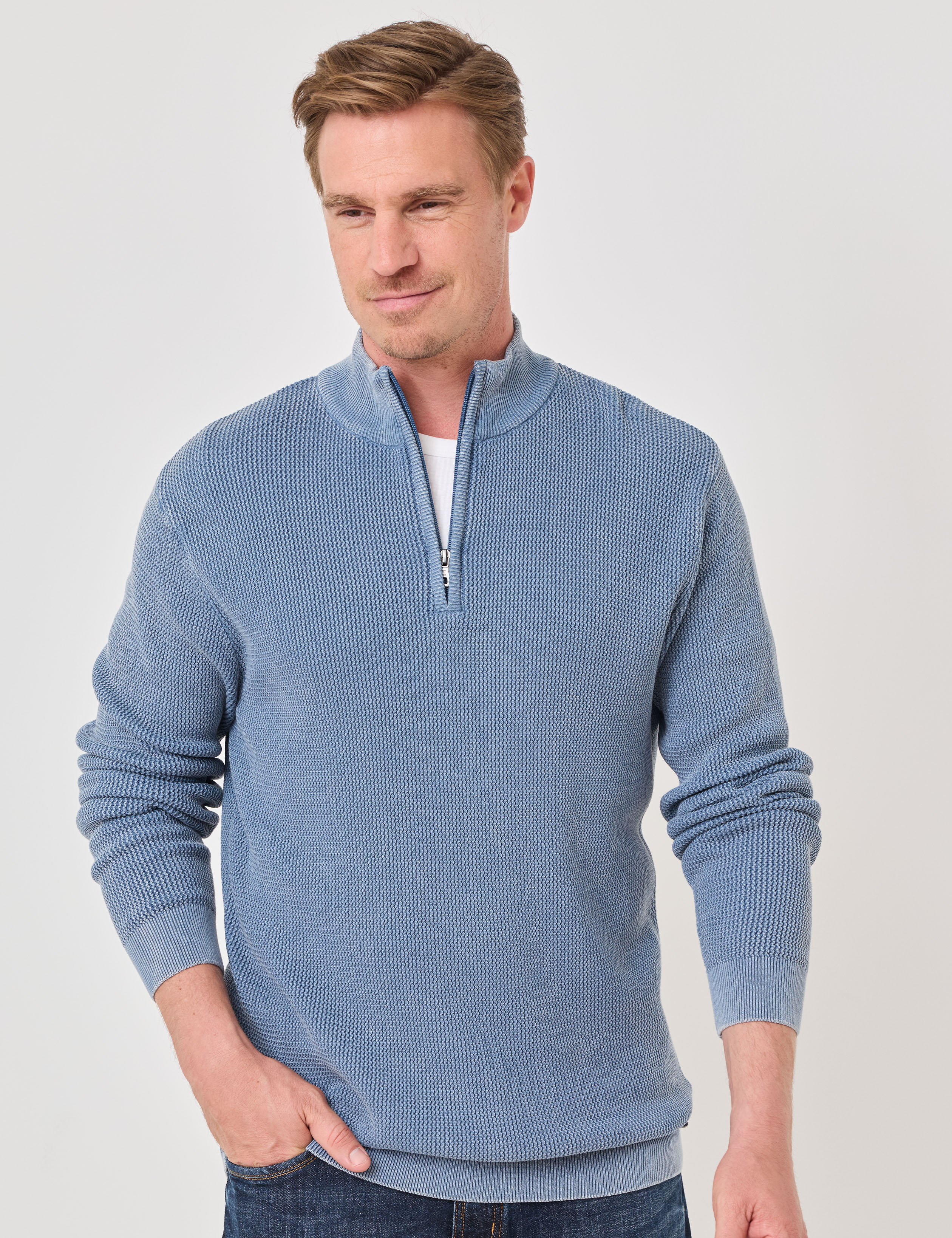 Strick-Pullover mit Troyerkragen