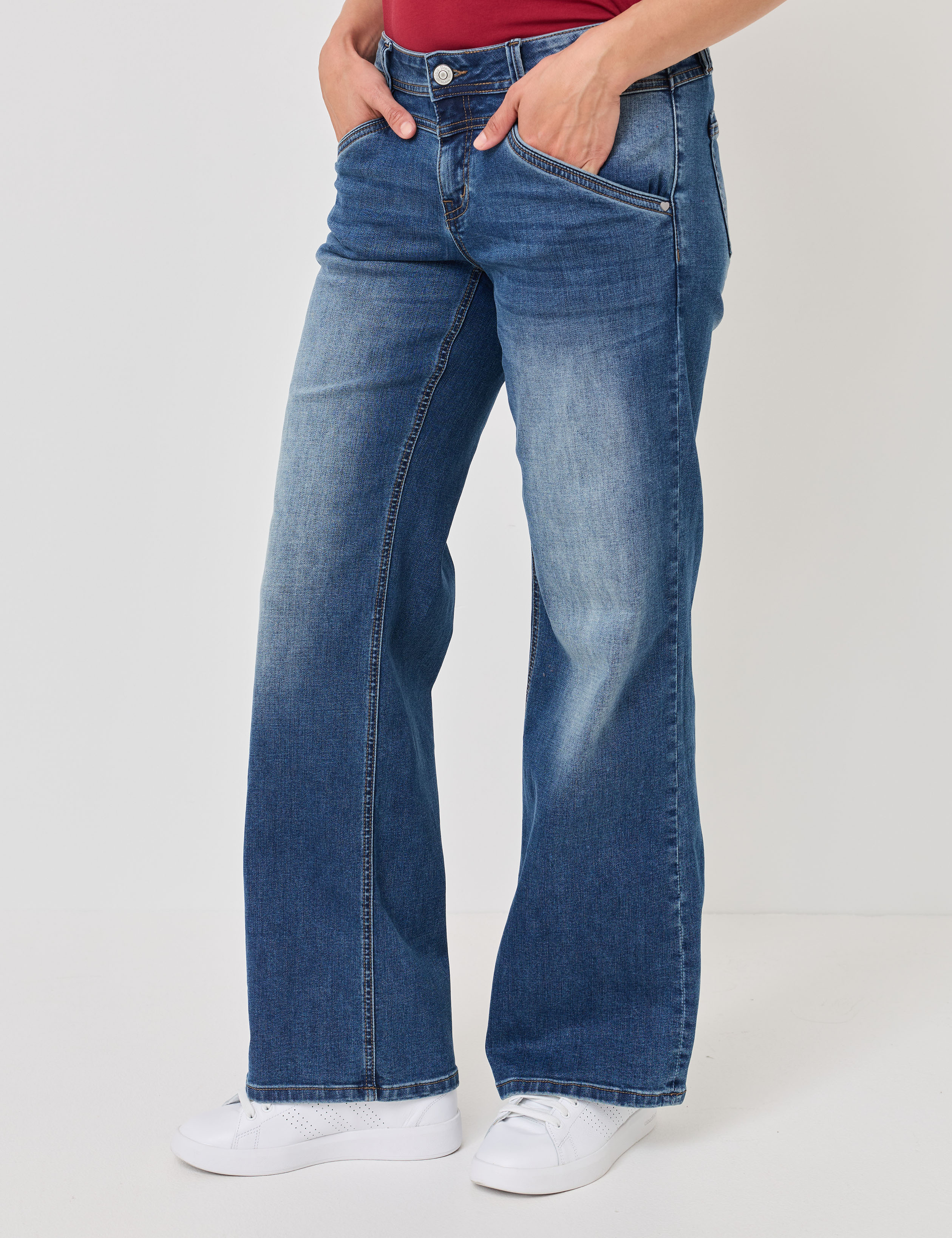Wide Leg Jeans aus Stretch-Denim