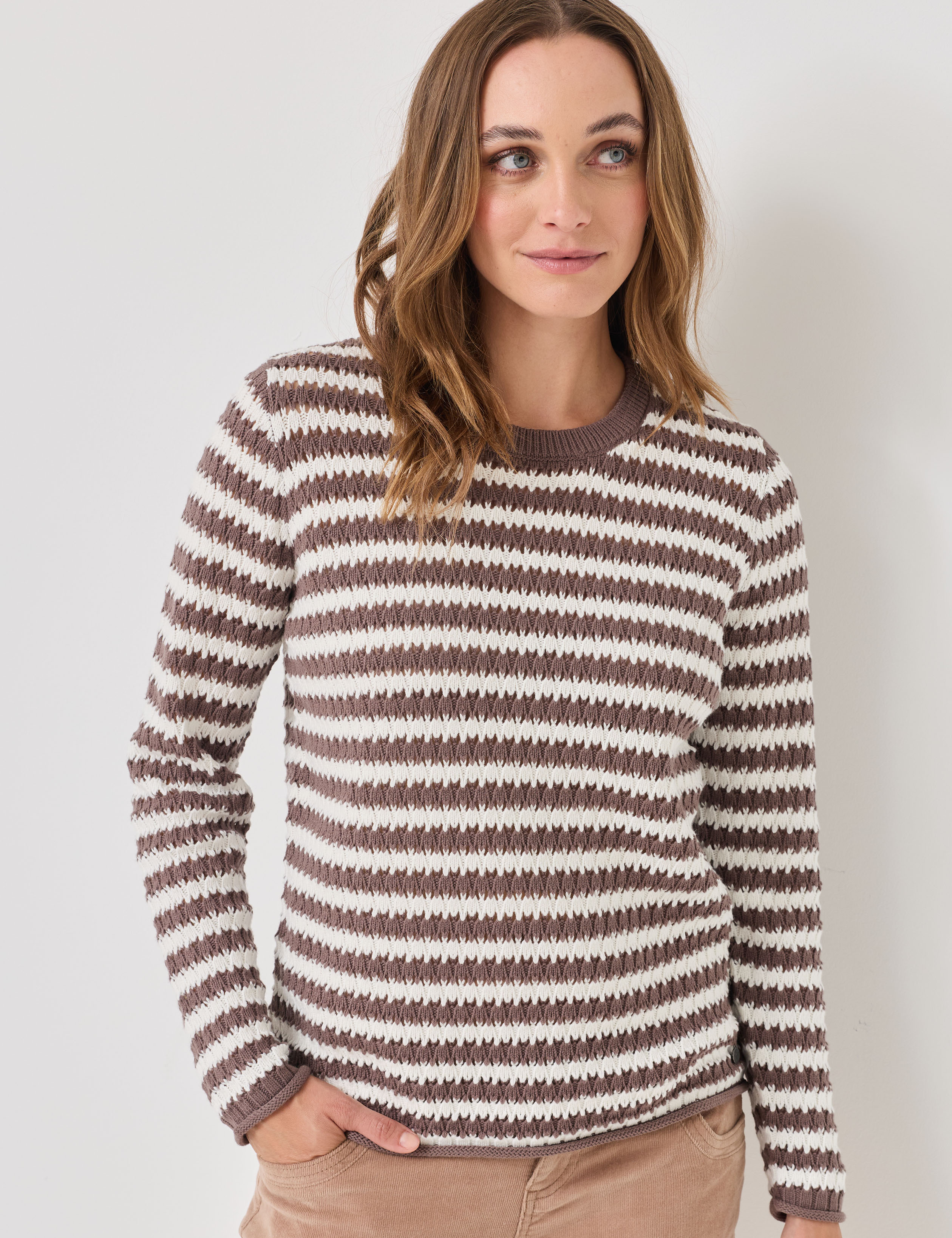 Streifen-Pullover mit Struktur