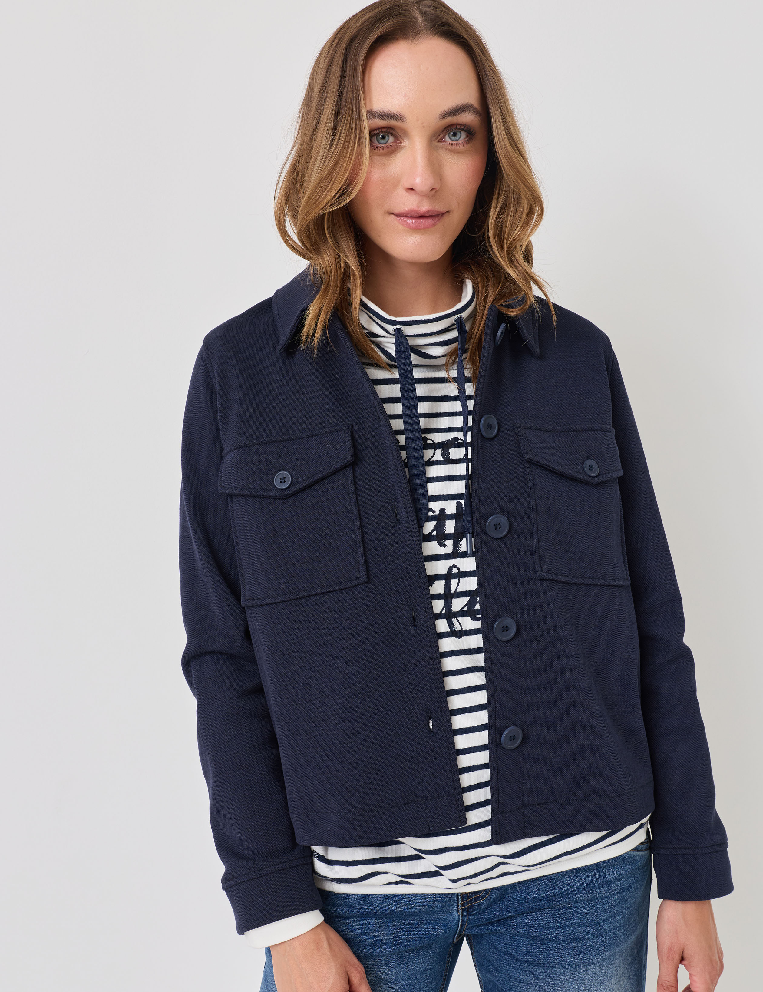 Lockere Hemdjacke aus Jersey