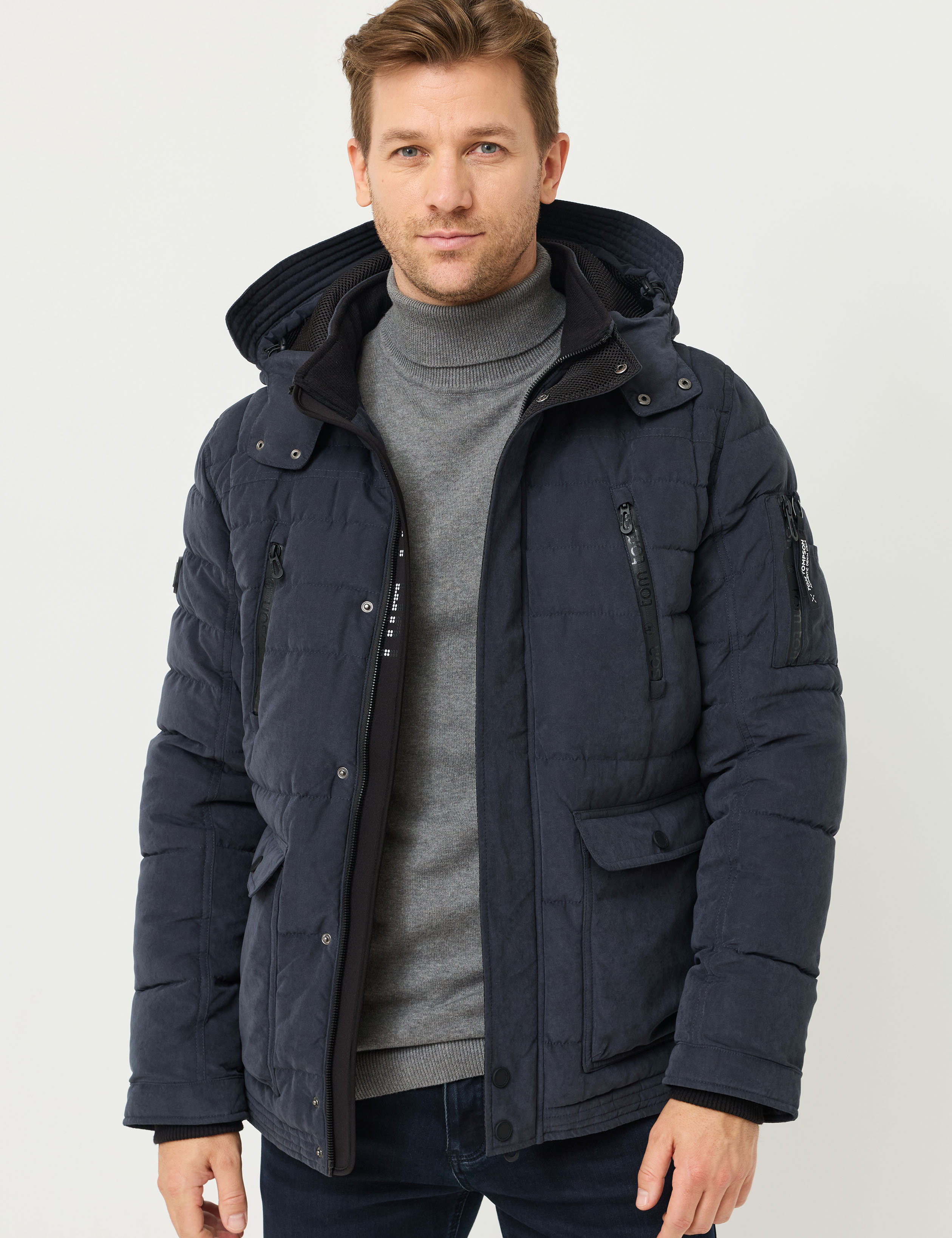 Warmer Parka im Velourleder-Look