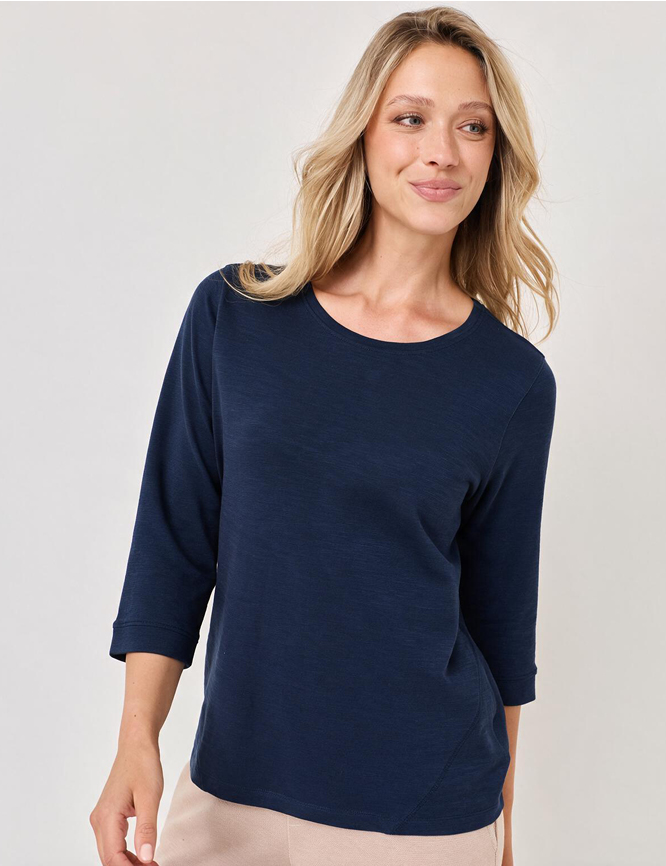 Uni T-Shirt Flammgarn-Struktur