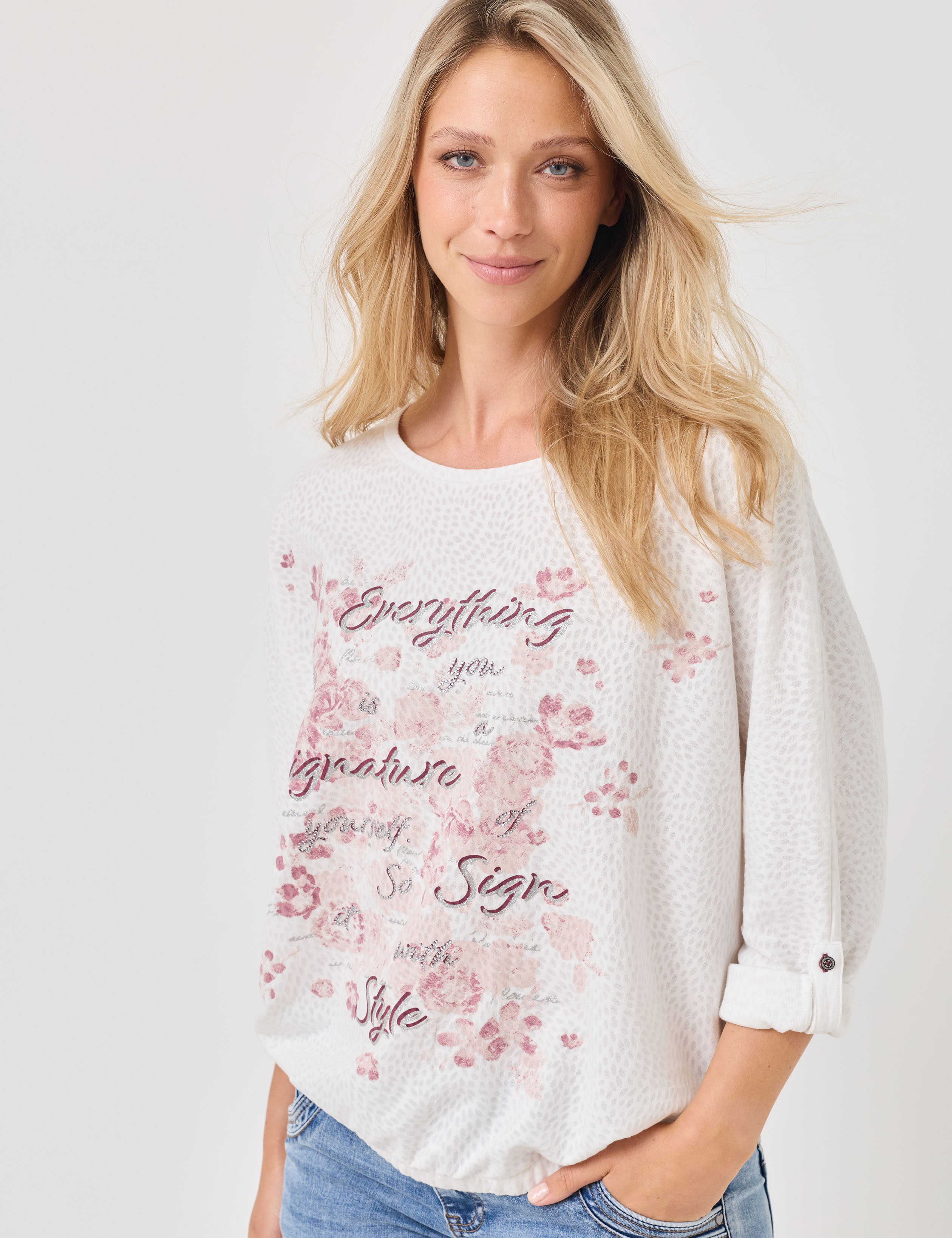 Leichtes Ausbrenner-Shirt mit Print