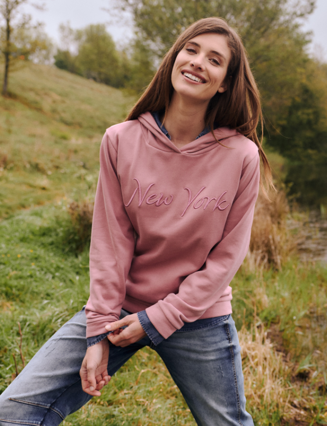 Kapuzen-Sweatshirt mit Stickerei