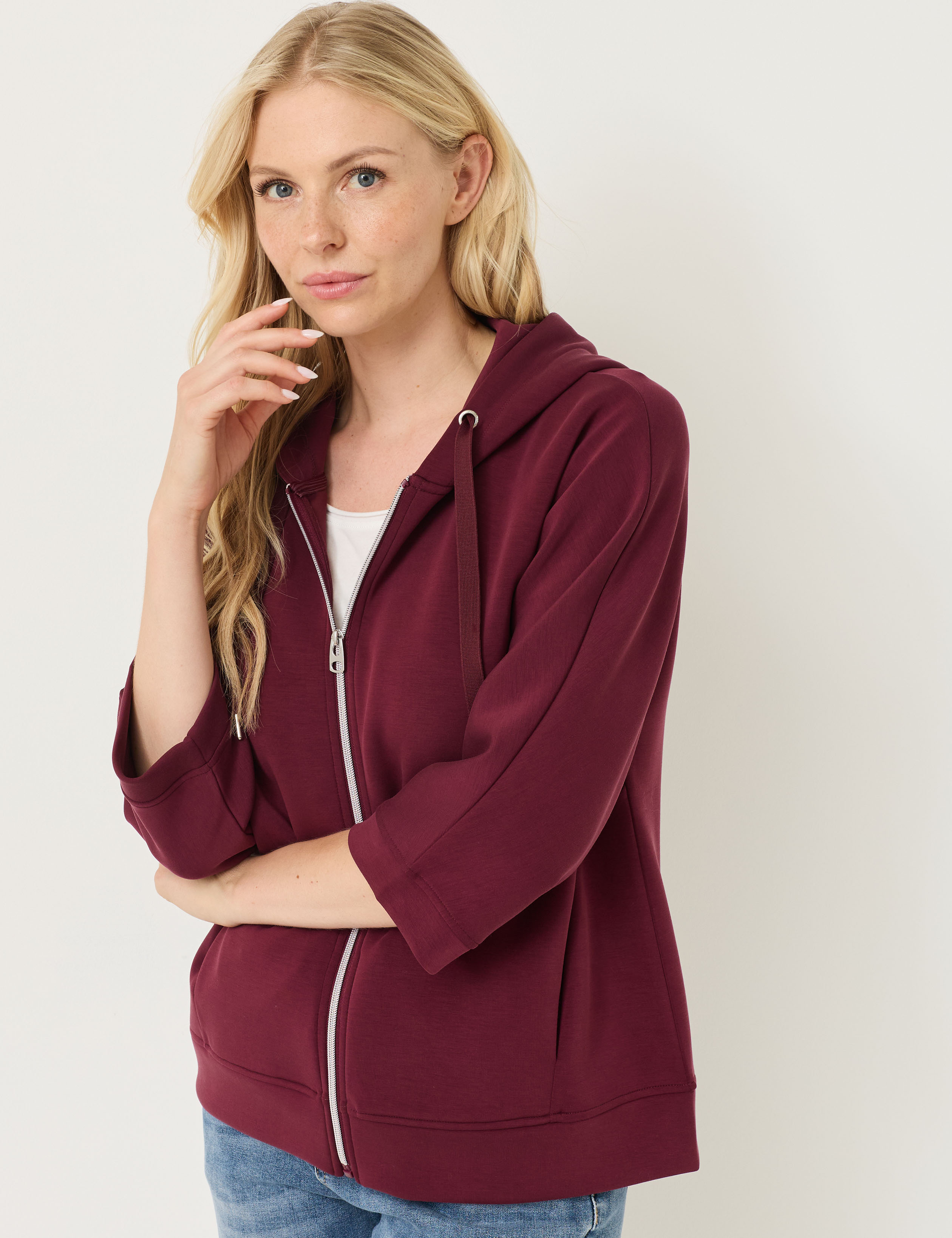 Sweatjacke aus Scuba-Qualität