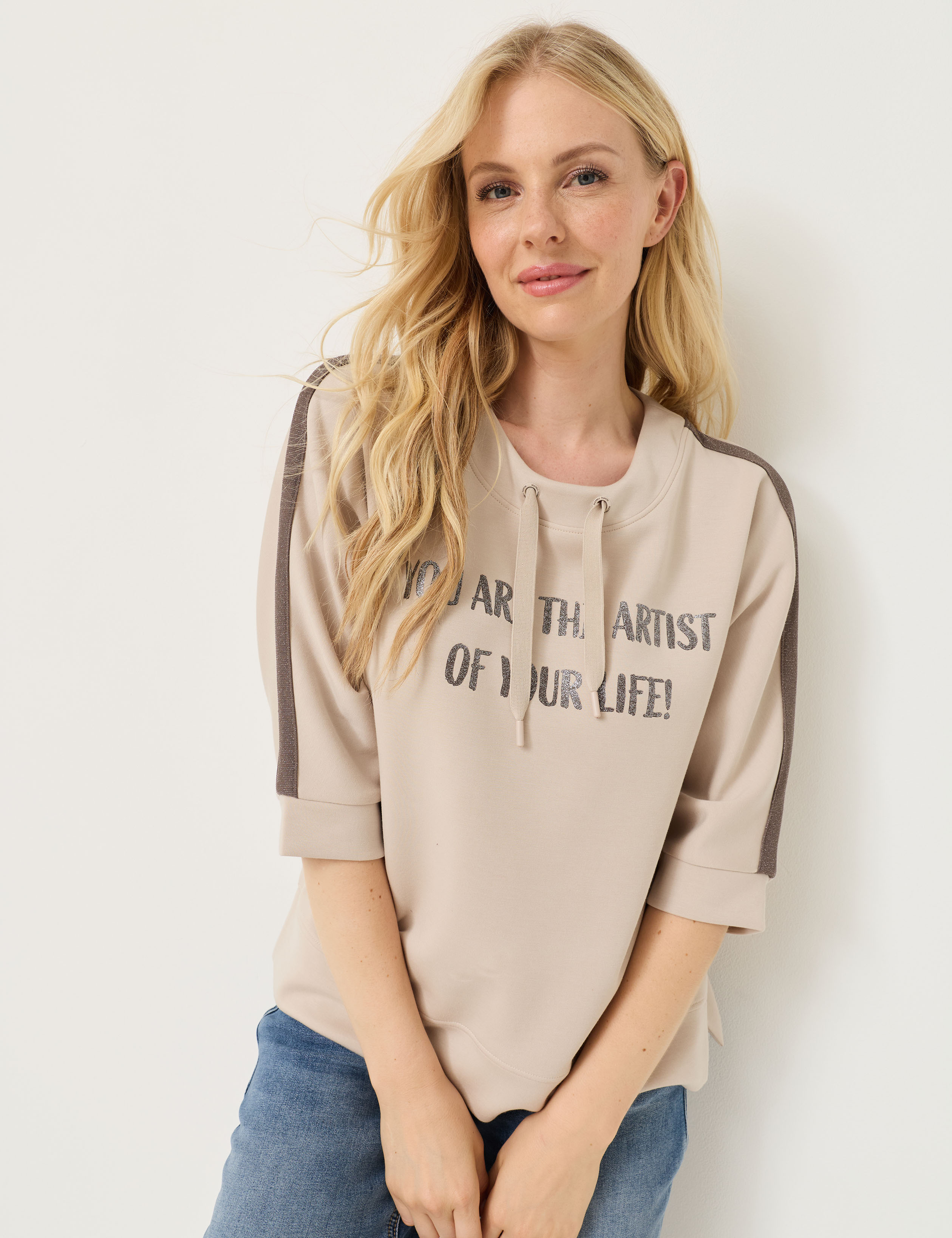 Scuba T-Shirt m. Kontrast-Streifen