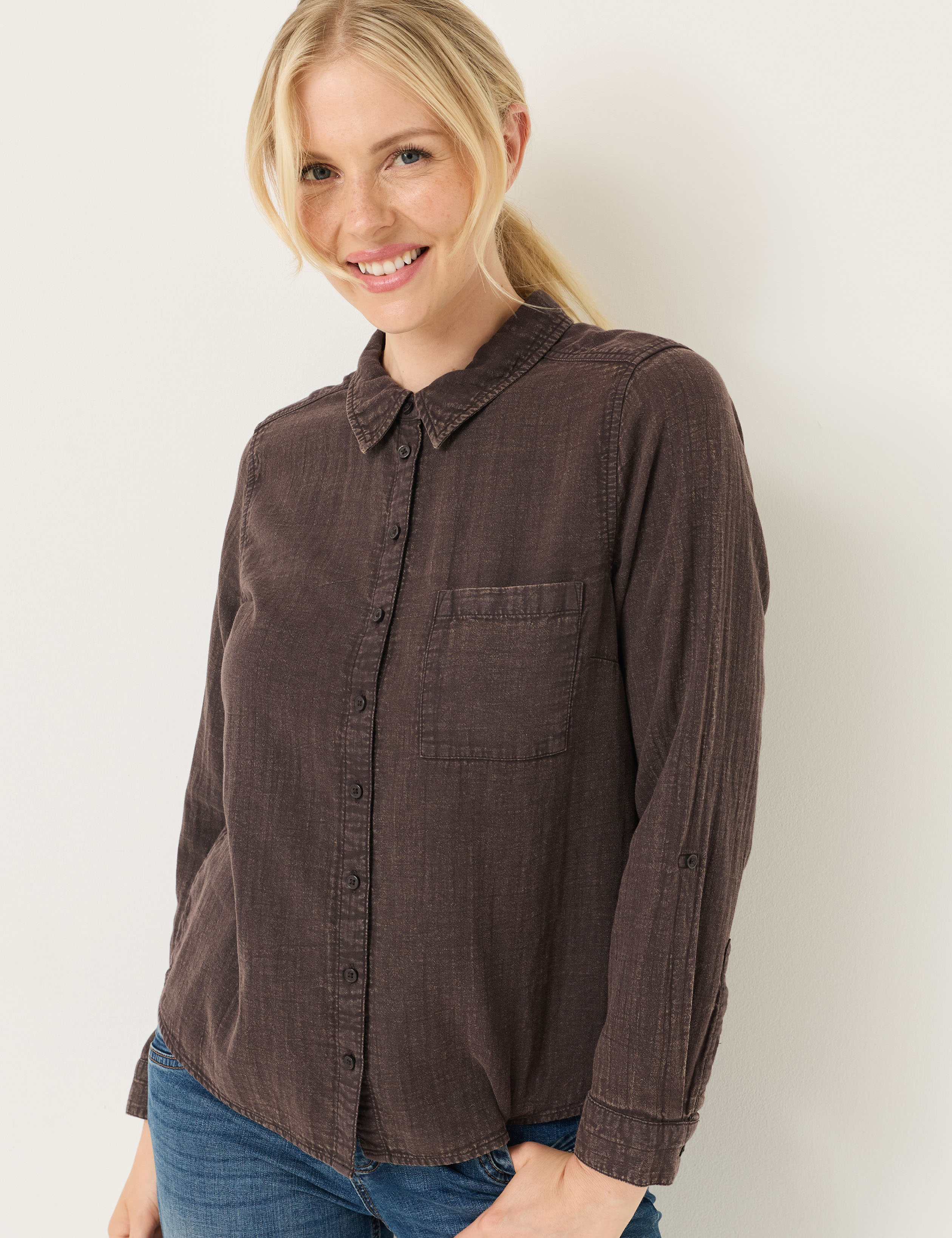 Weiche Hemdbluse aus Musselin