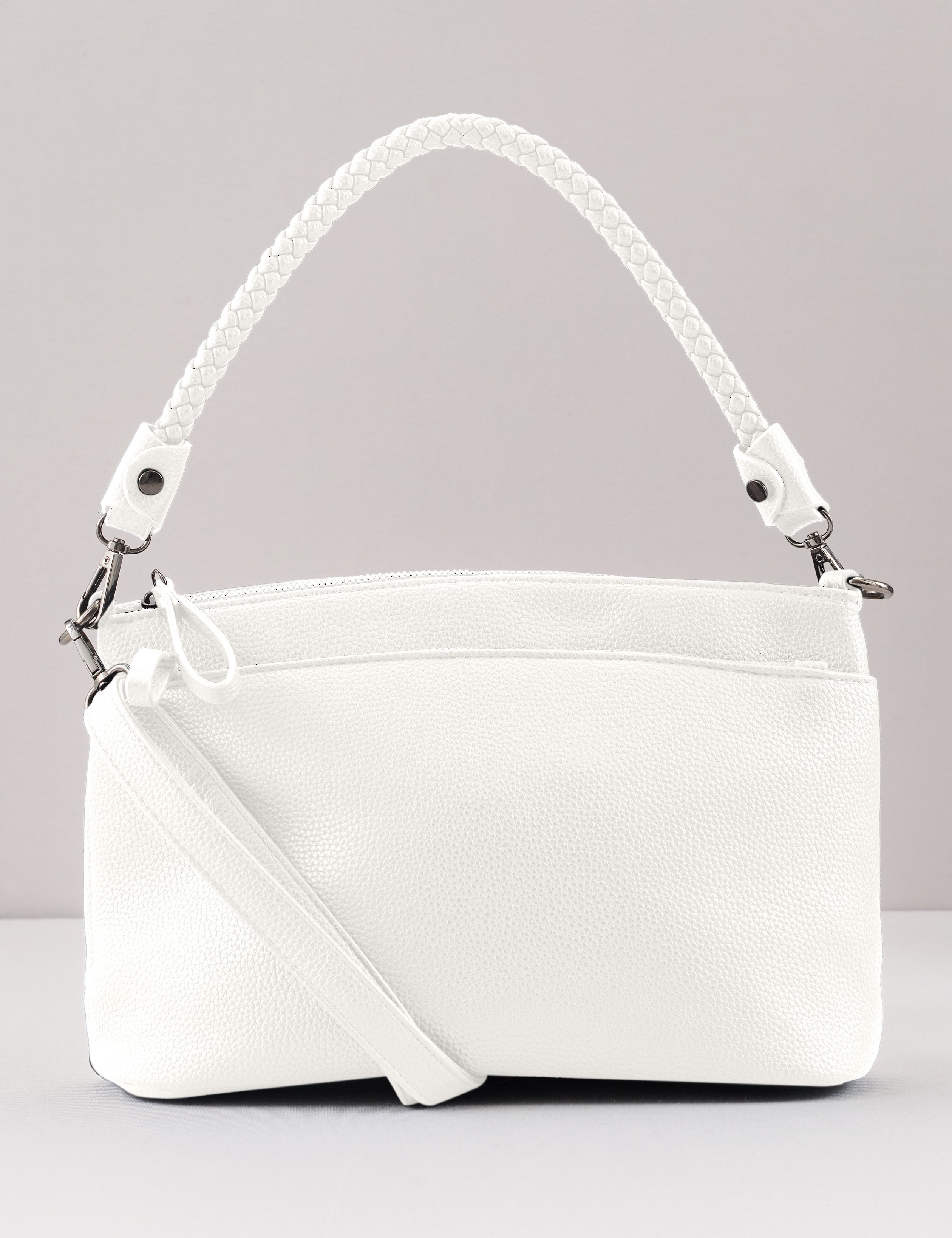 Lederlook-Tasche mit Flechtgurt