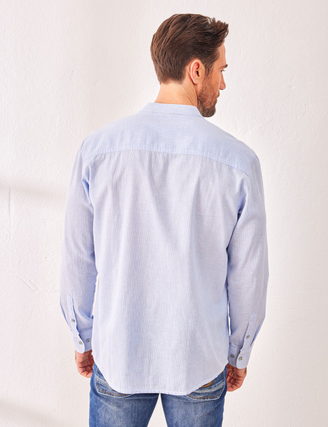 Camicia Uomo JP 1880 Mezza Manica, Mistolino Fresco, Colletto Steccato, Modern Fit - Taglie Fino Alla 4XL