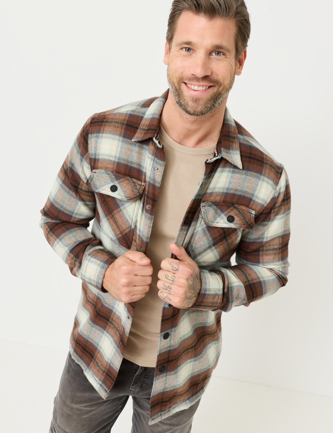 Flanell Over Shirt mit Teddyfutter