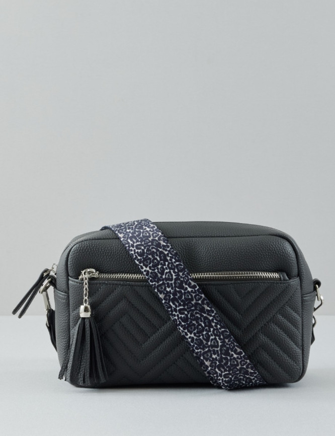 Mittelgroße Crossbody-Bag Lederlook